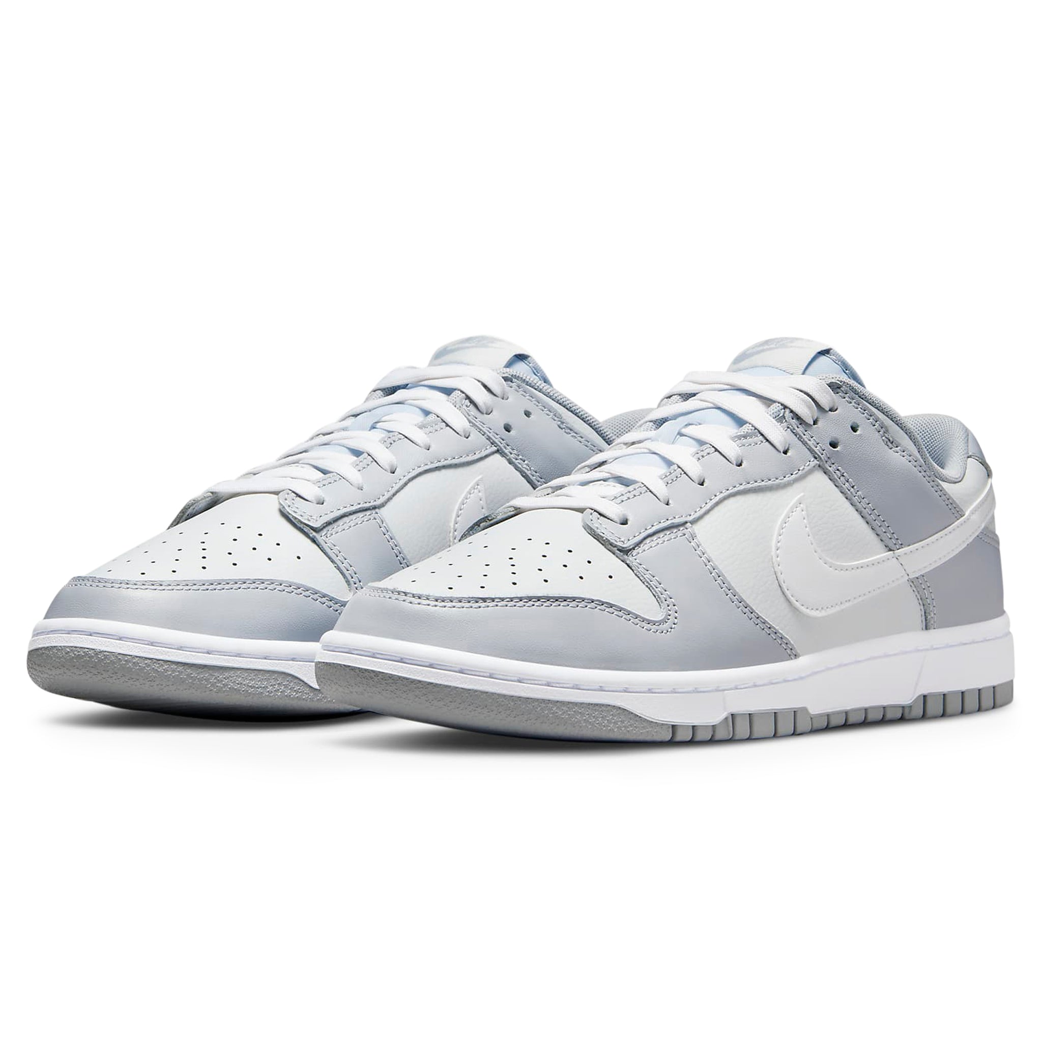 Front side view of Nike Dunk Low Two Tone Grey DJ6188-001