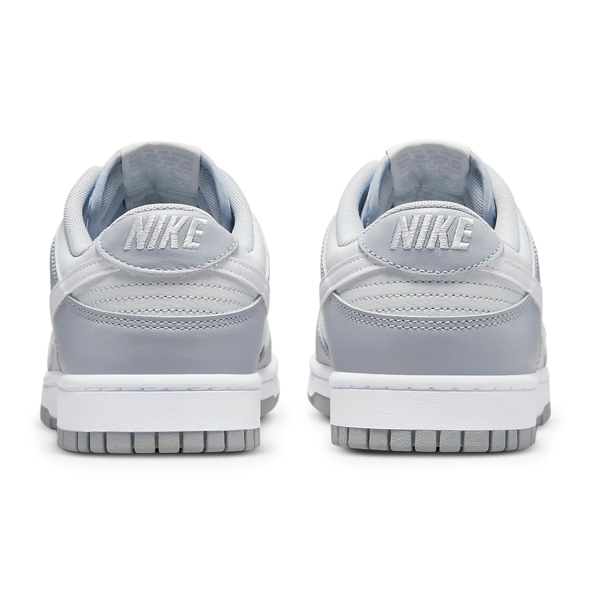 Heel view of Nike Dunk Low Two Tone Grey DJ6188-001