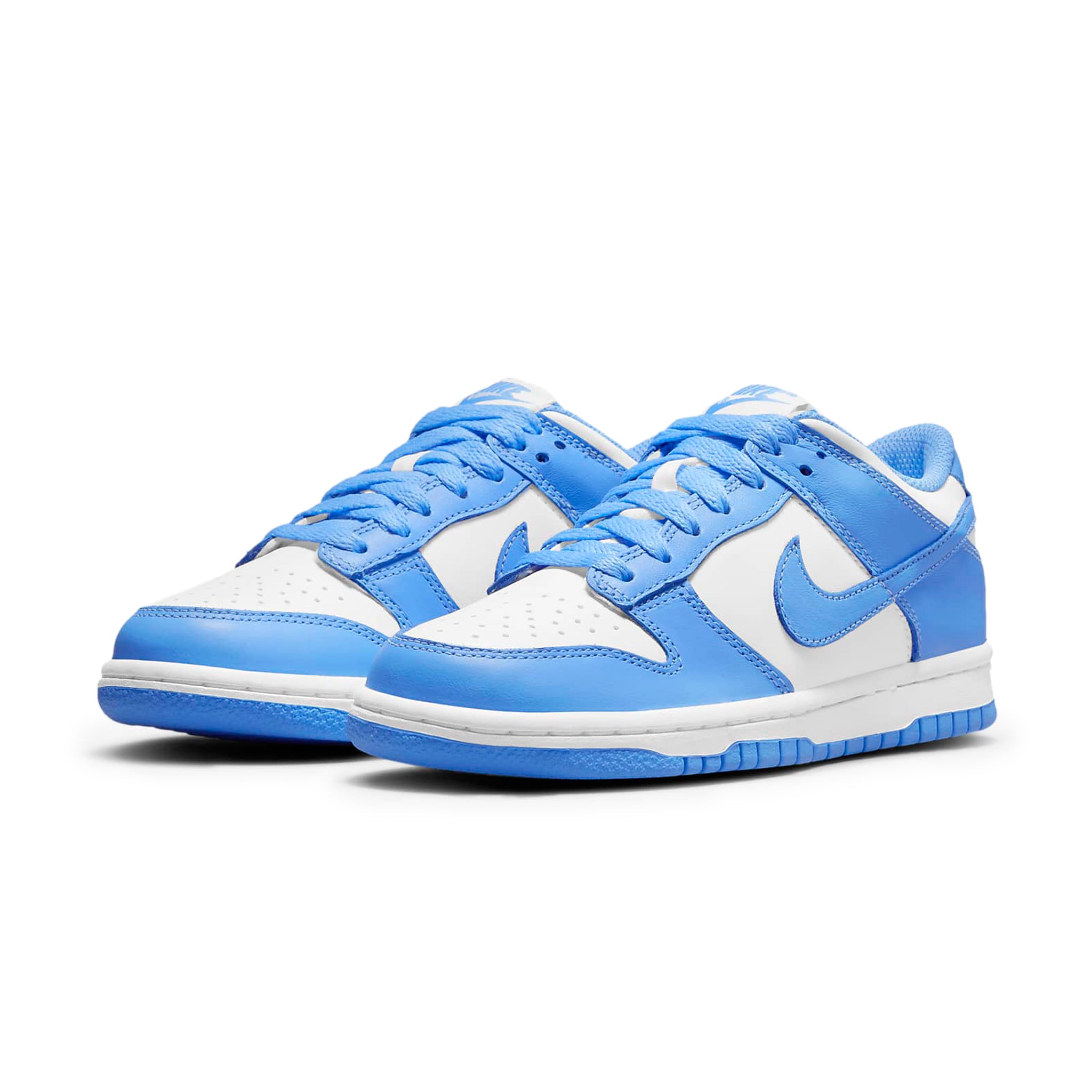 Front side view of Nike Dunk Low UNC (2021) (GS) CW1590-103