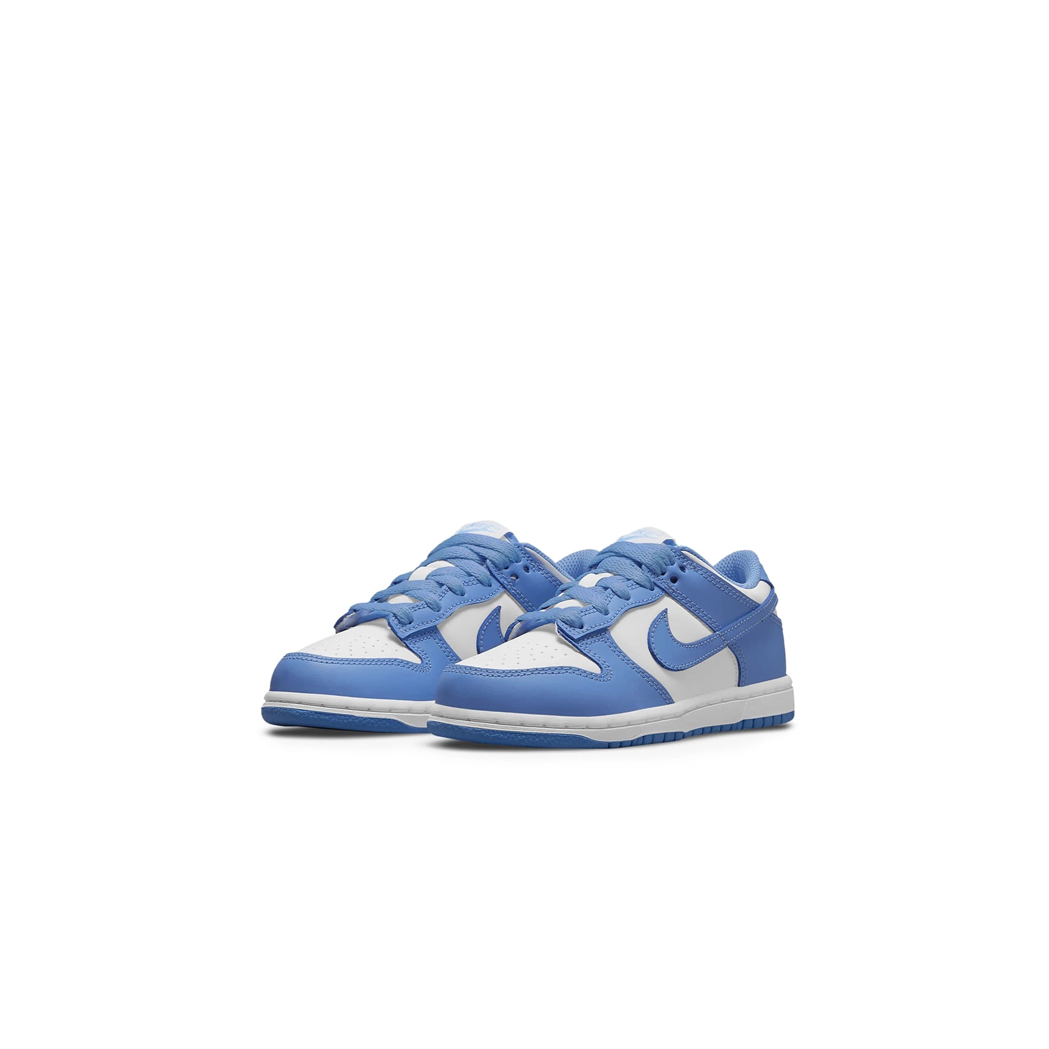 Front side view of Nike Dunk Low UNC (2021) (PS) CW1588-103