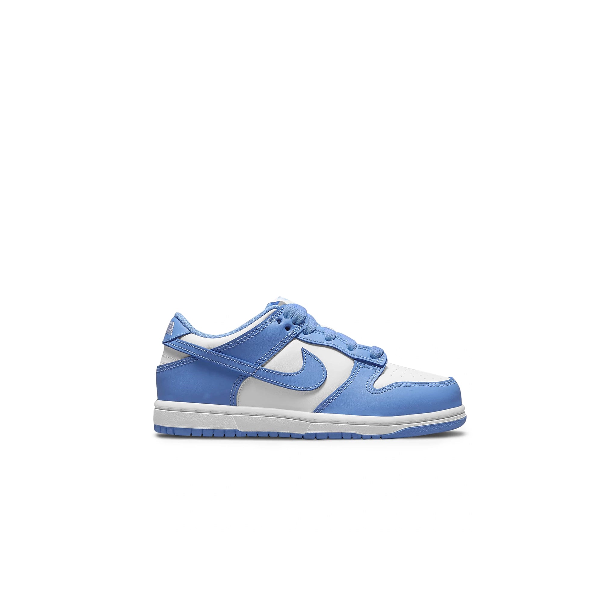 Side view of Nike Dunk Low UNC (2021) (PS) CW1588-103