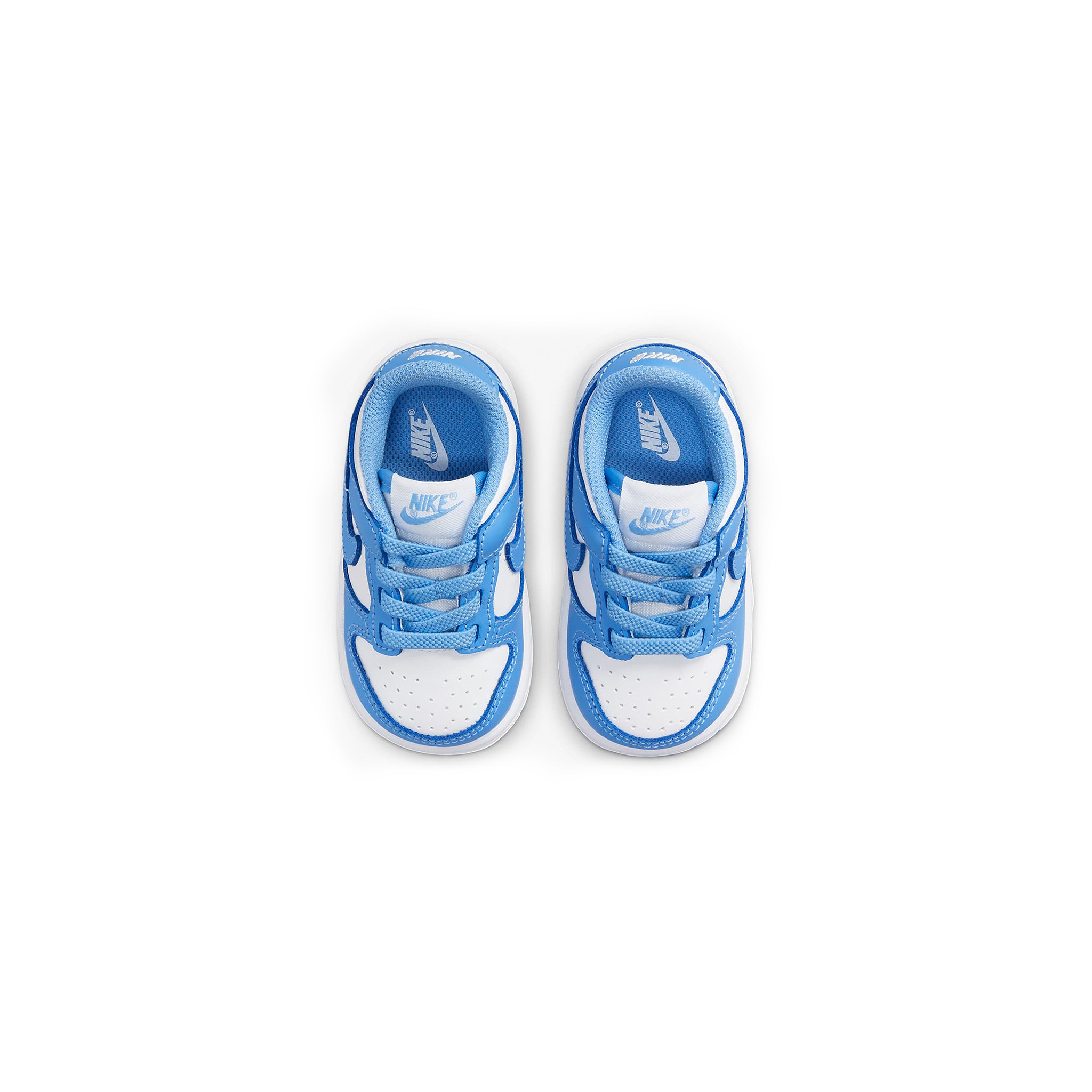 Top view of Nike Dunk Low University Blue UNC (2021) (TD) CW1589-103