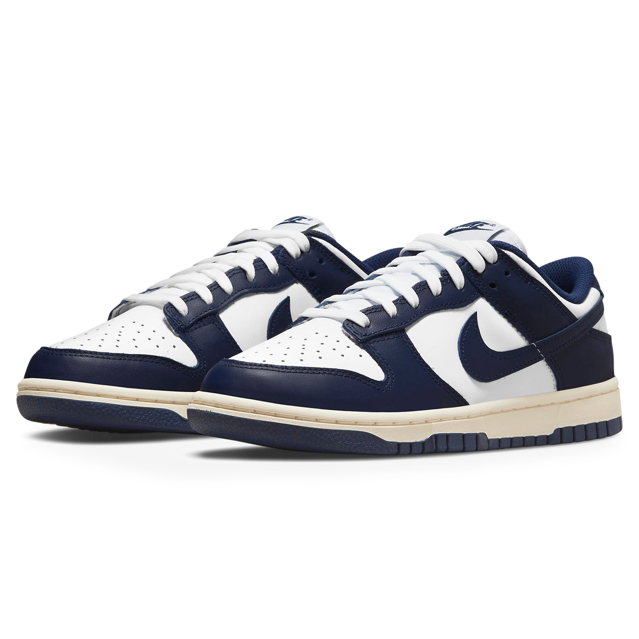 Front side view of Nike Dunk Low Vintage Navy (W) DD1503-115
