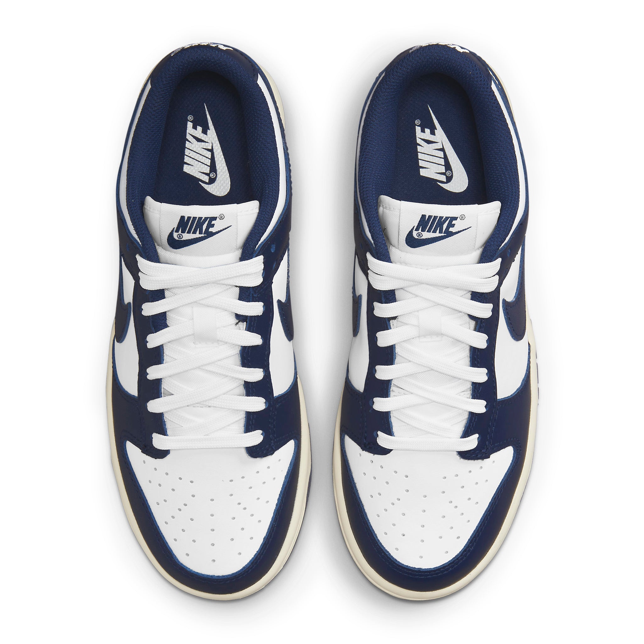 Top down view of Nike Dunk Low Vintage Navy (W) DD1503-115