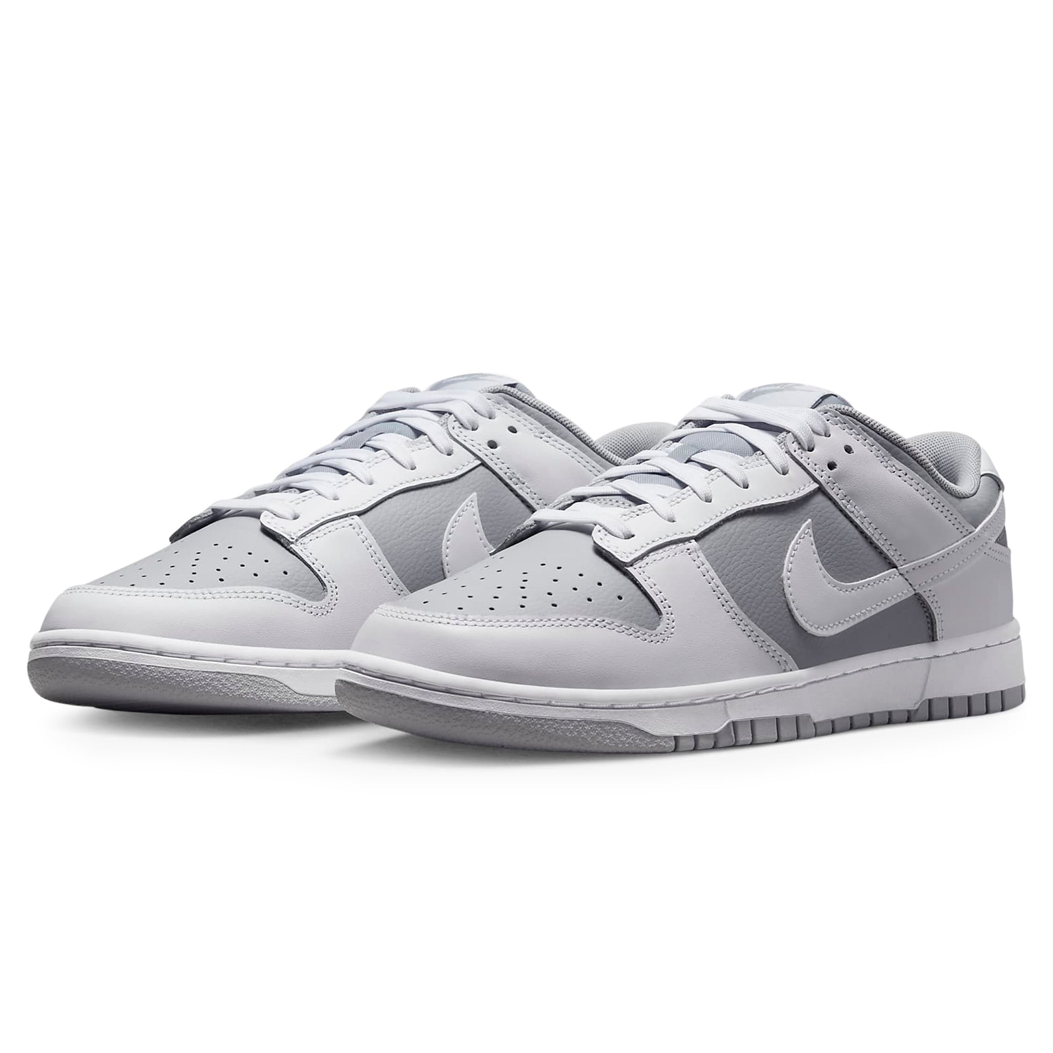 Front side view of Nike Dunk Low White Neutral Grey DJ6188-003