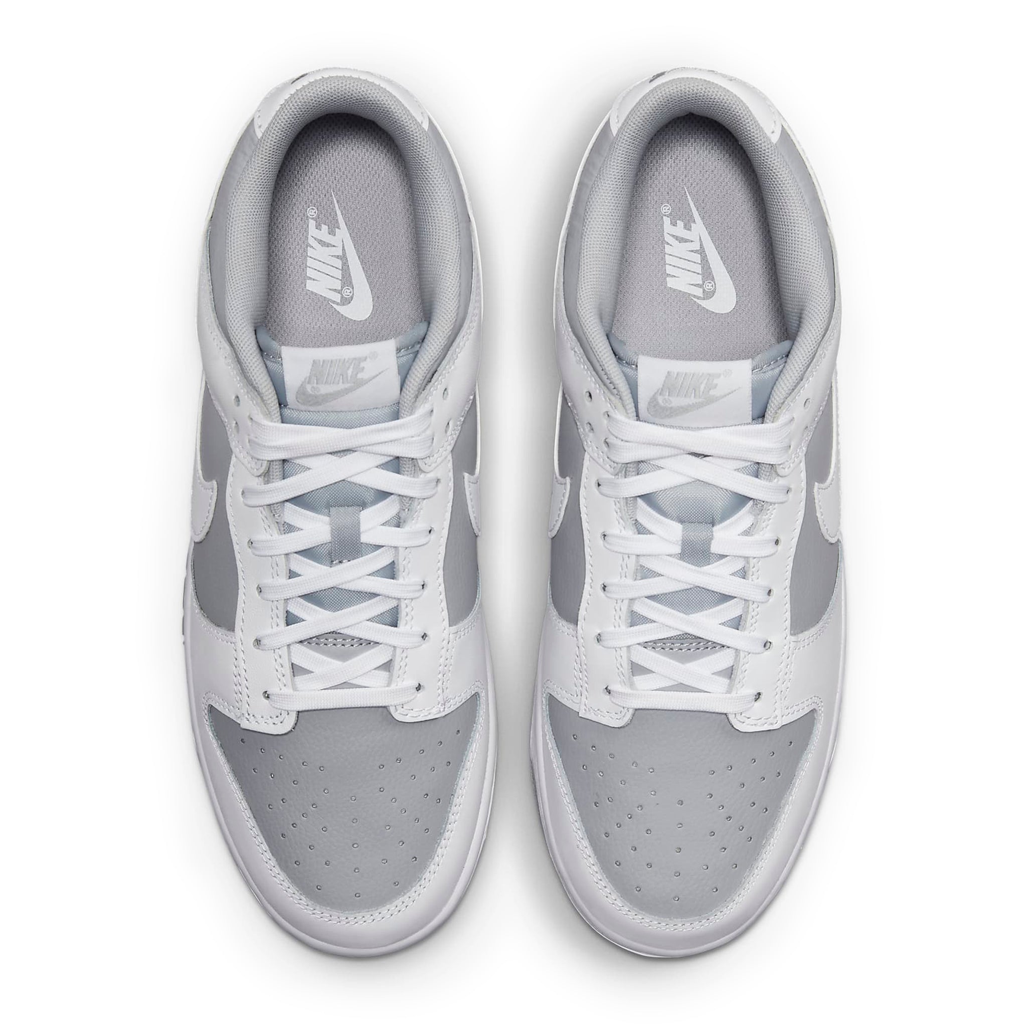 Top down view of Nike Dunk Low White Neutral Grey DJ6188-003