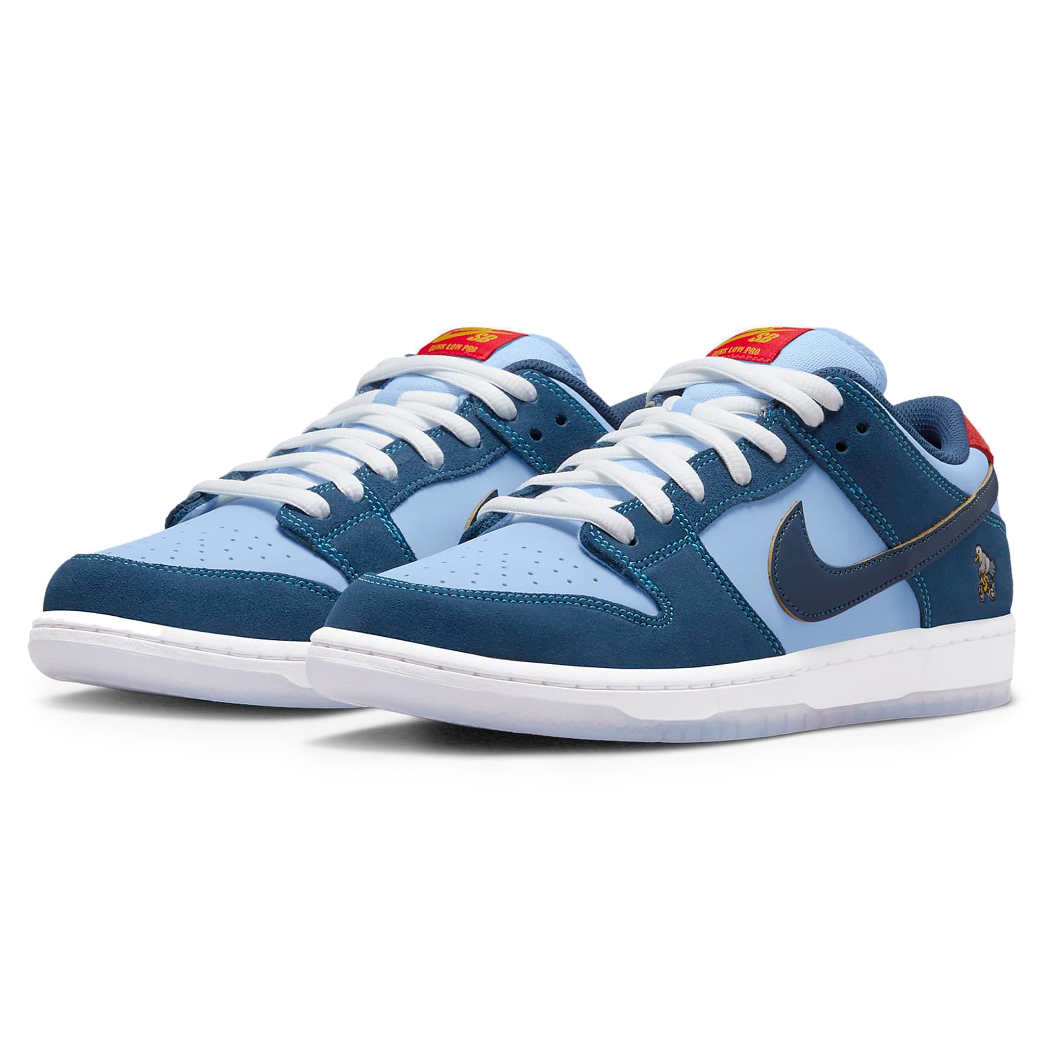 Front side view of Nike SB Dunk Low Pro Why So Sad? DX5549-400