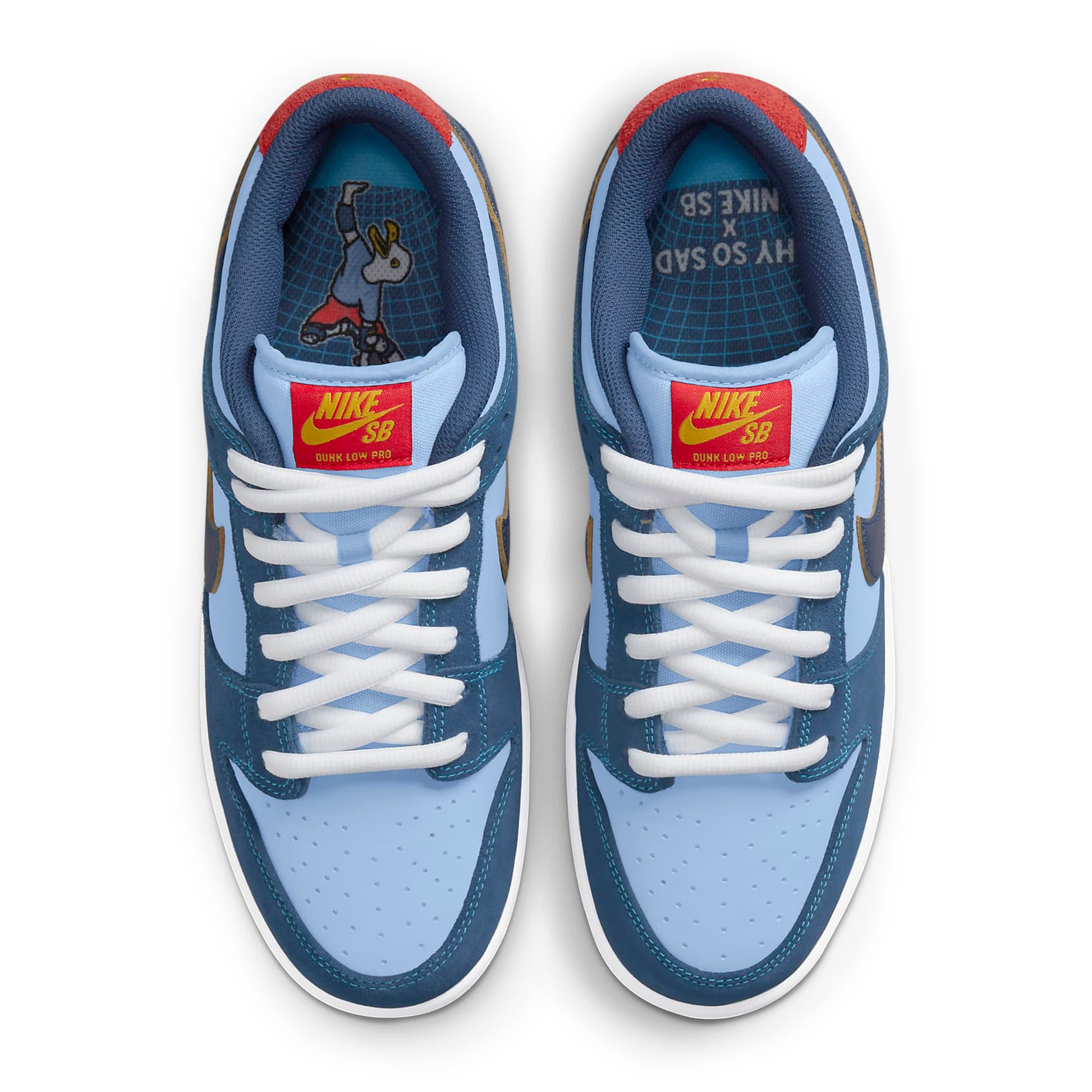 Top down view of Nike SB Dunk Low Pro Why So Sad? DX5549-400