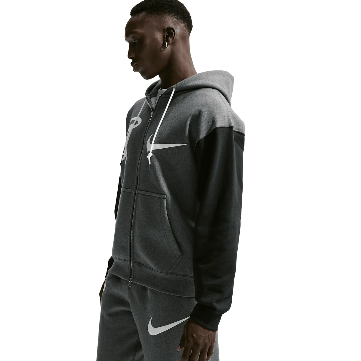 Nike Solo Swoosh x Syna World x Central Cee Fleece Grey Zip-Up