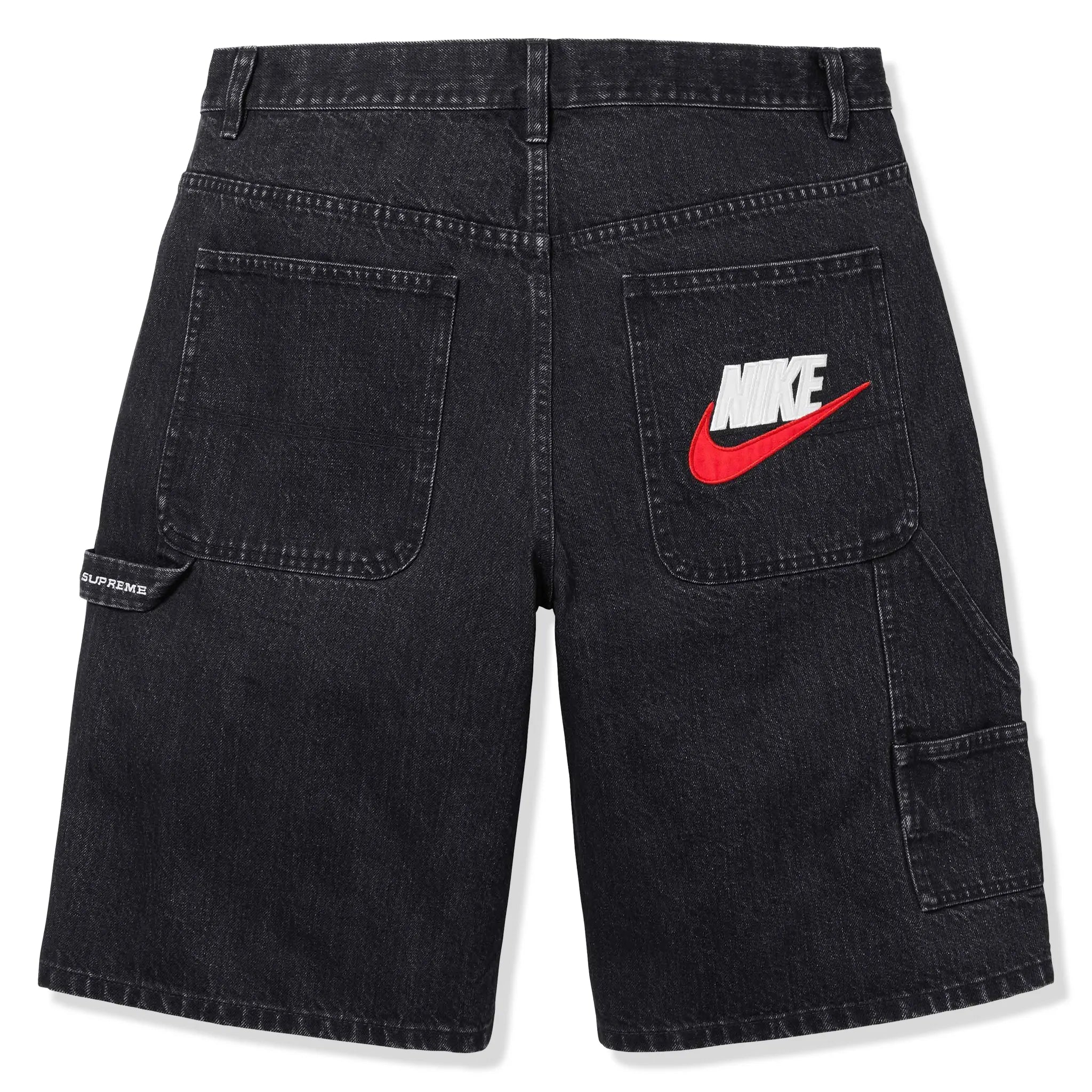 Back view of Nike Supreme Denim Black Shorts