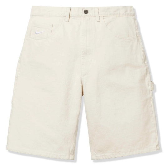 Front view of Nike Supreme Denim Natural White Shorts