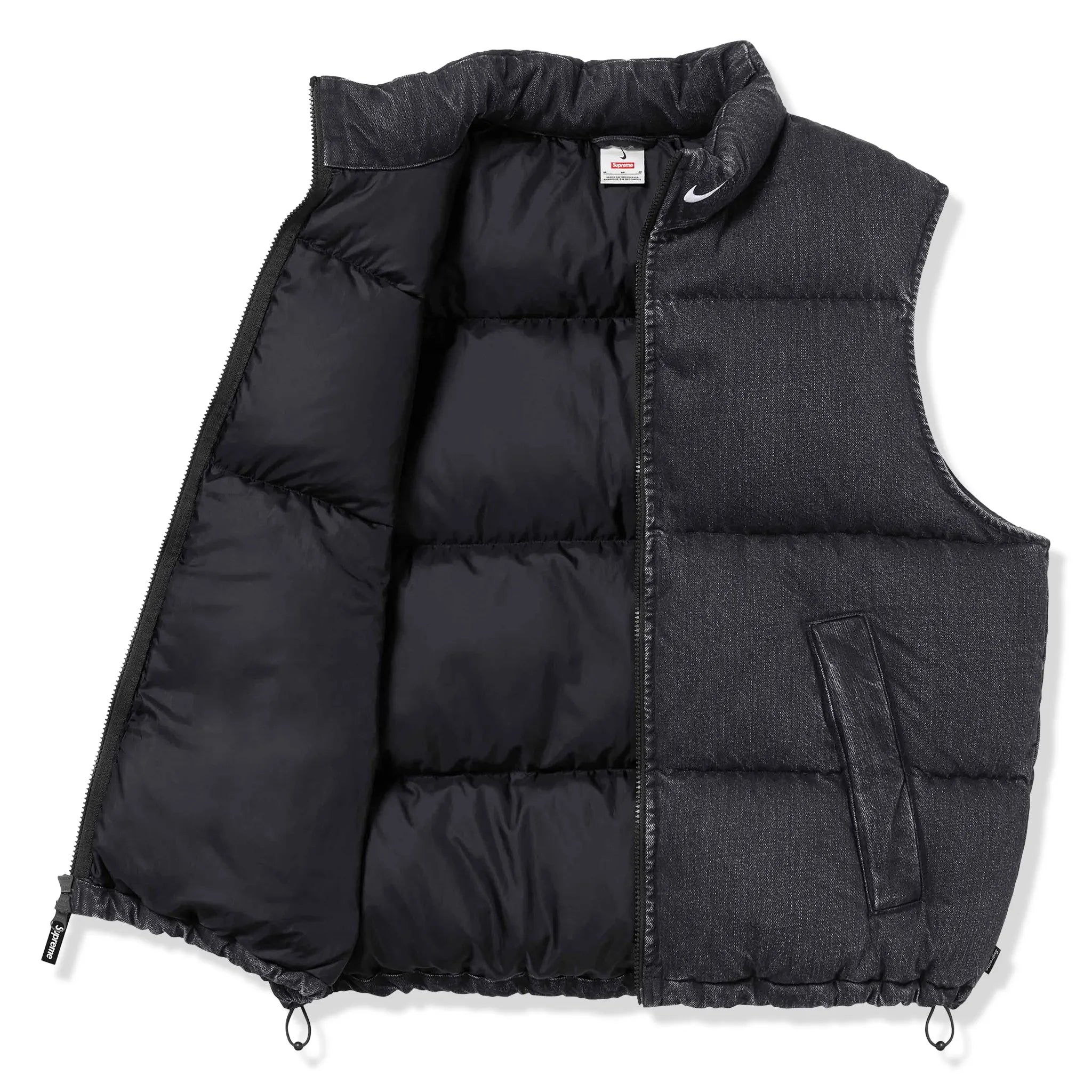 黒M】Supreme Nike Denim Puffer Vest 貴 Black
