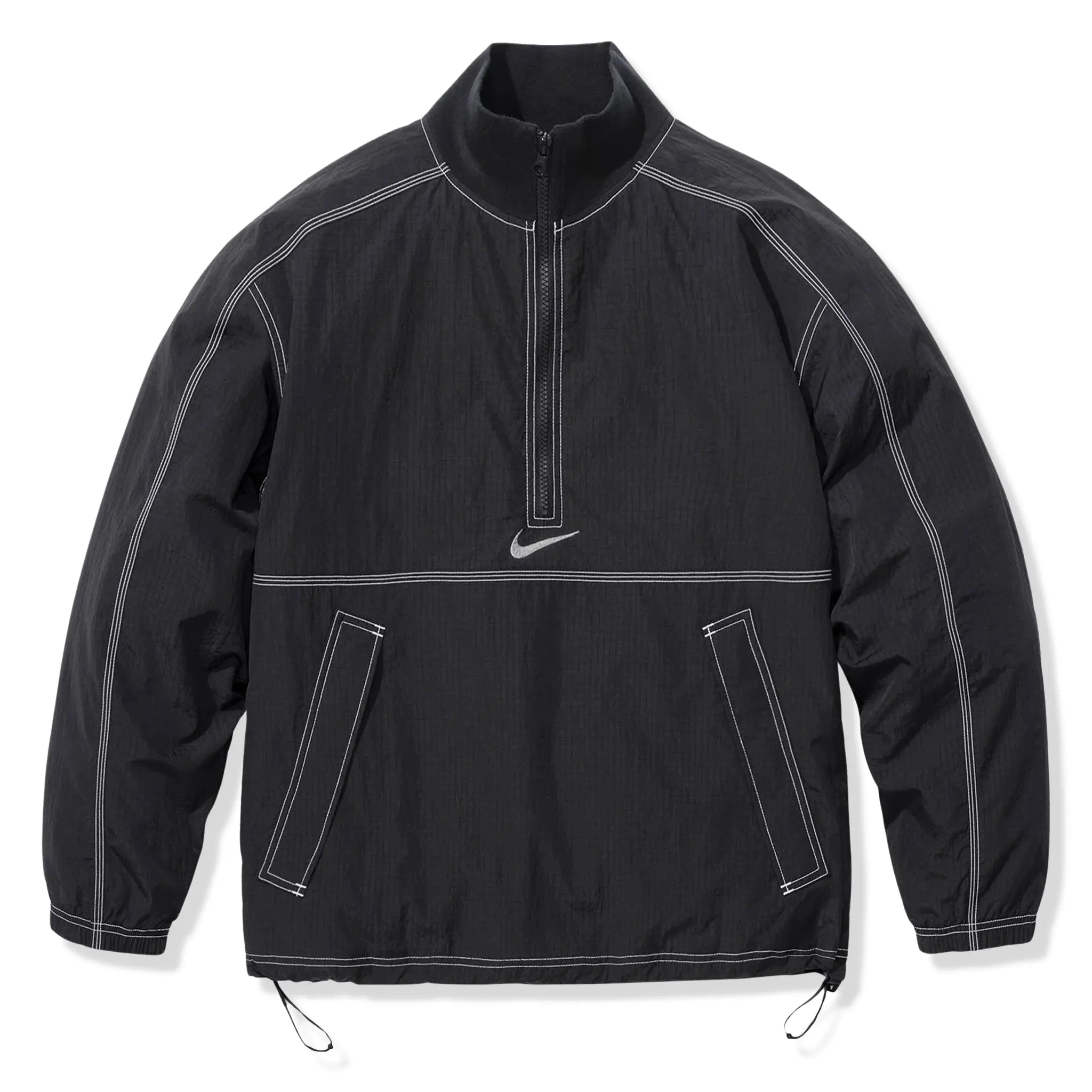 Front view of Nike Supreme Ripstop Black Pullover