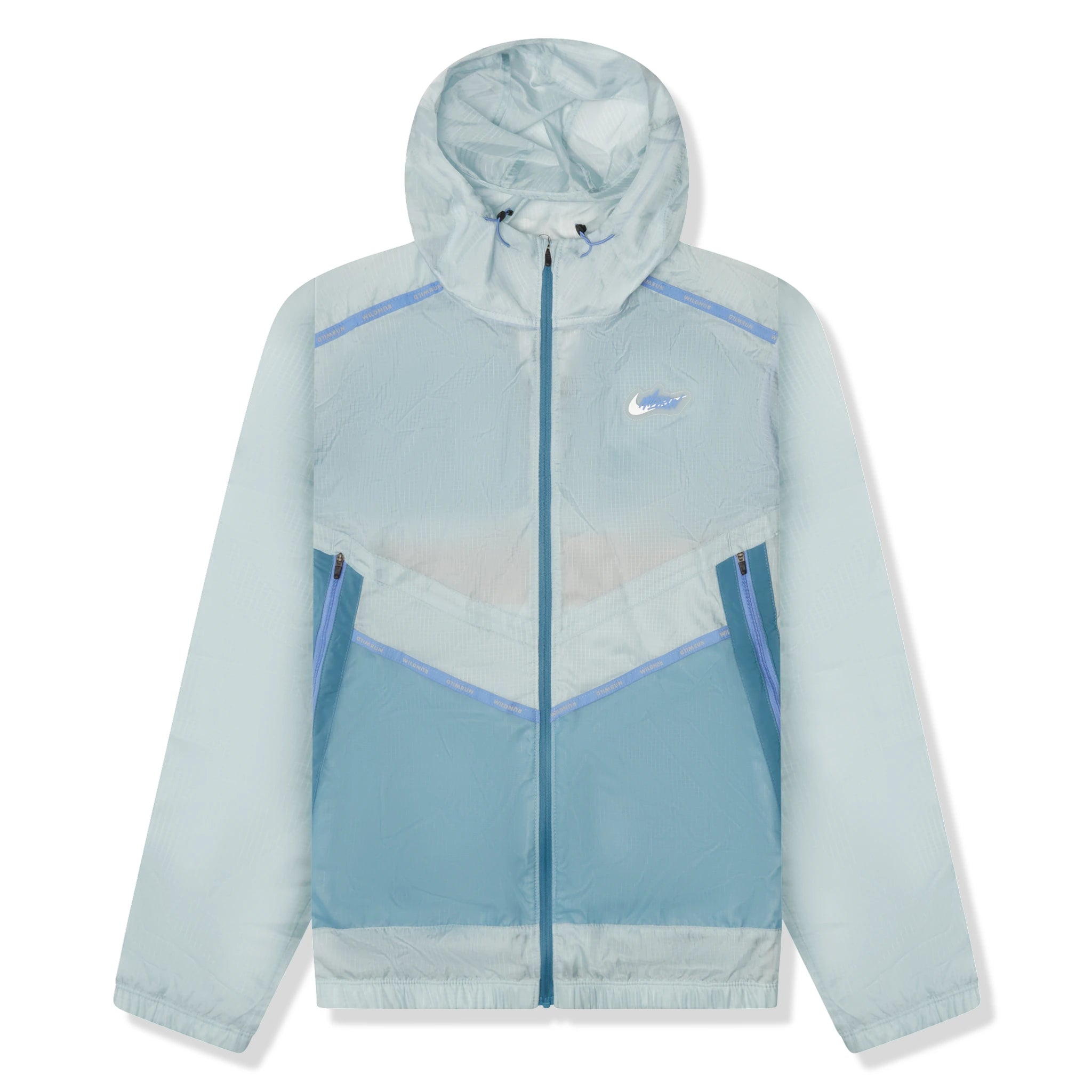 Front view of Nike Wild Run Windrunner Blue Jacket DD5392-366