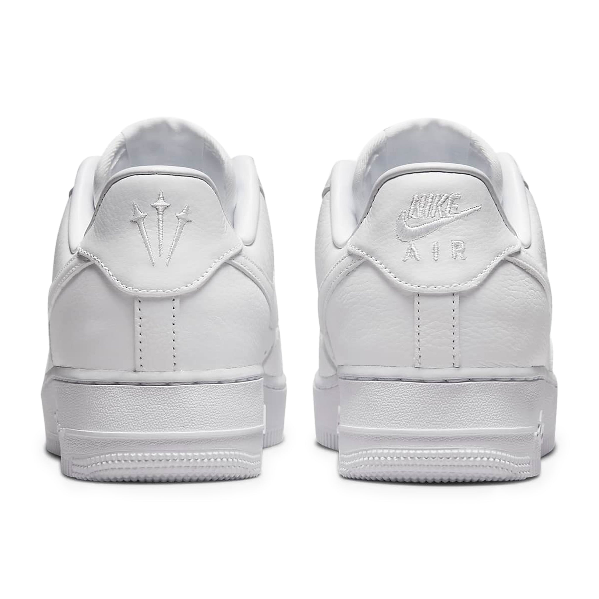 Heel view of  Nike x Nocta Air Force 1 Low Drake Certified Lover Boy CZ8065-100