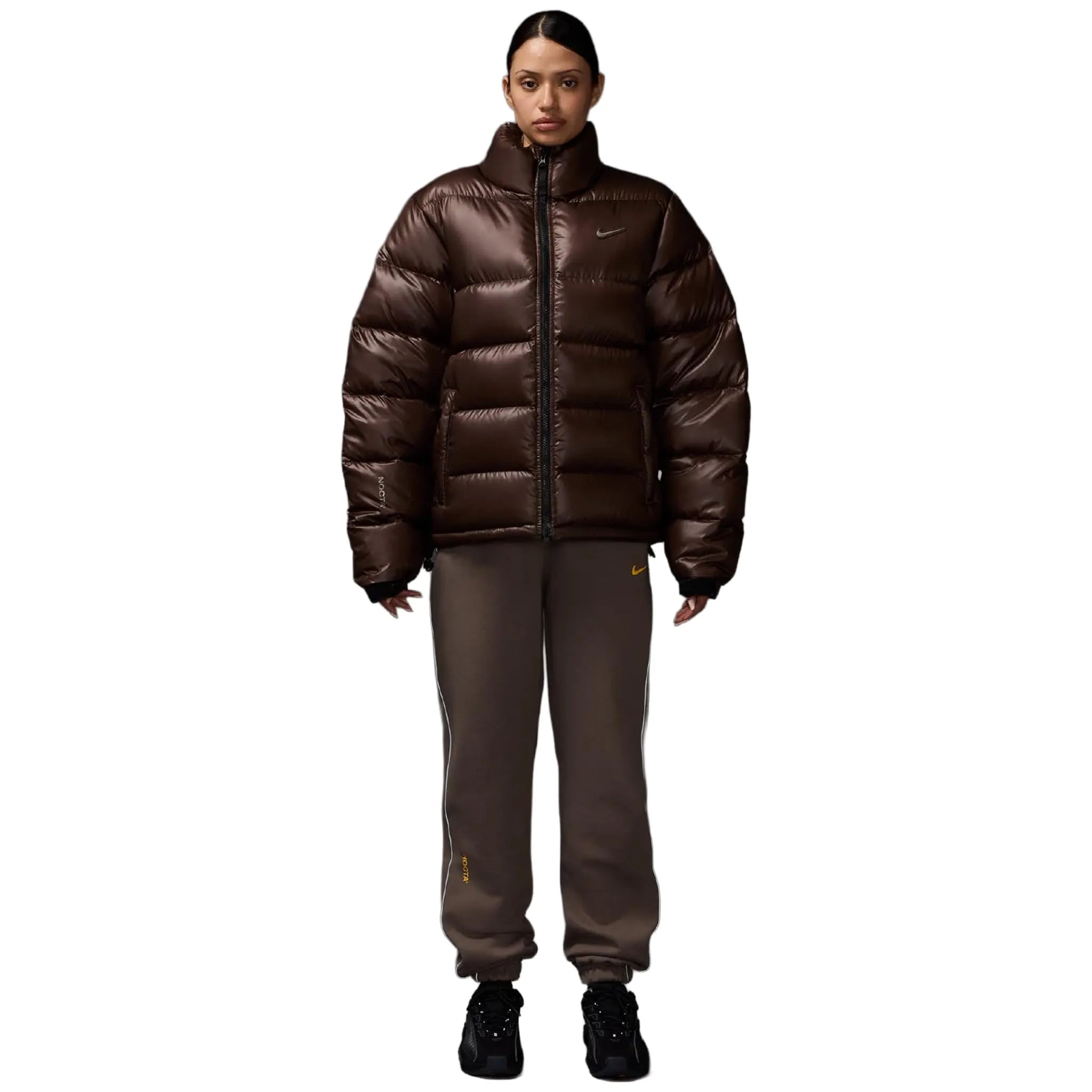 Front View of Nike x Nocta Sunset Baroque Brown Puffer Jacket FN8196-237