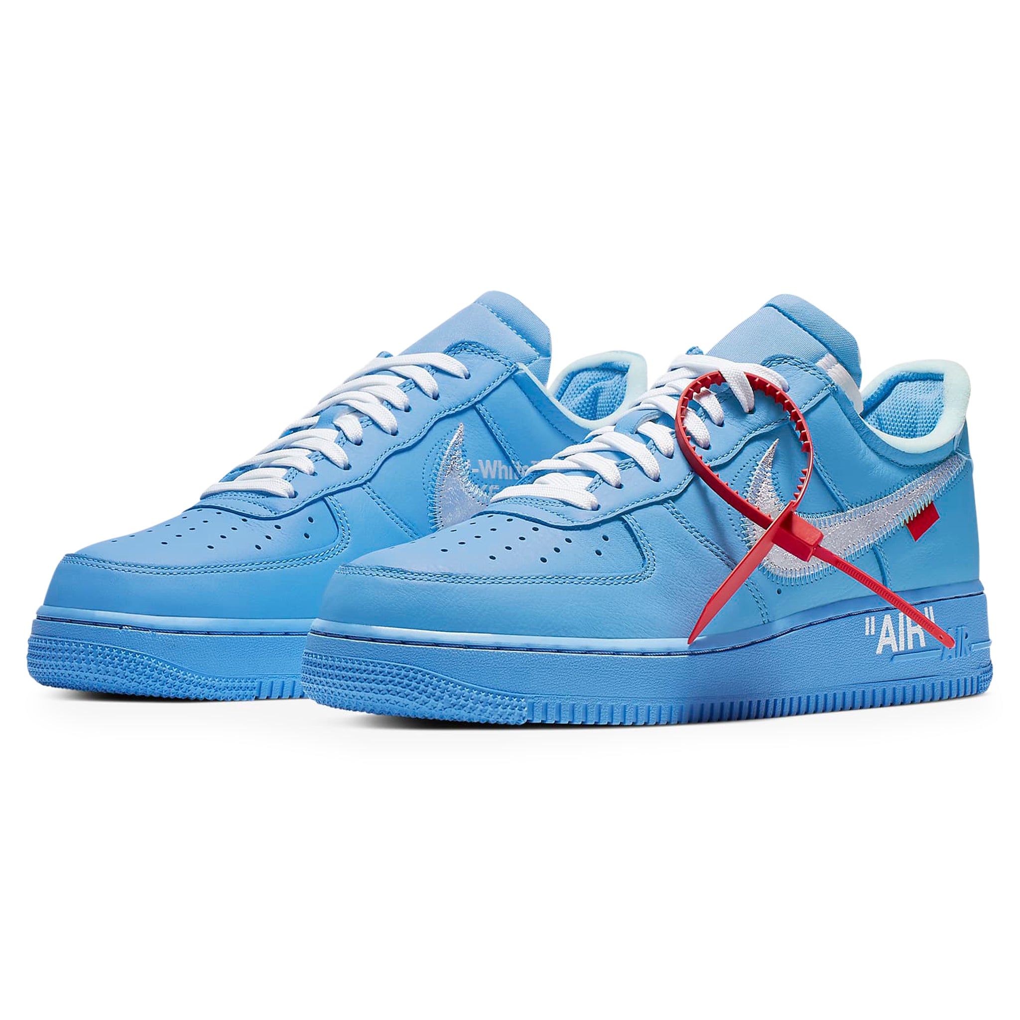 Front side view of Nike x Off White Air Force 1 Low MCA University Blue CI1173-400