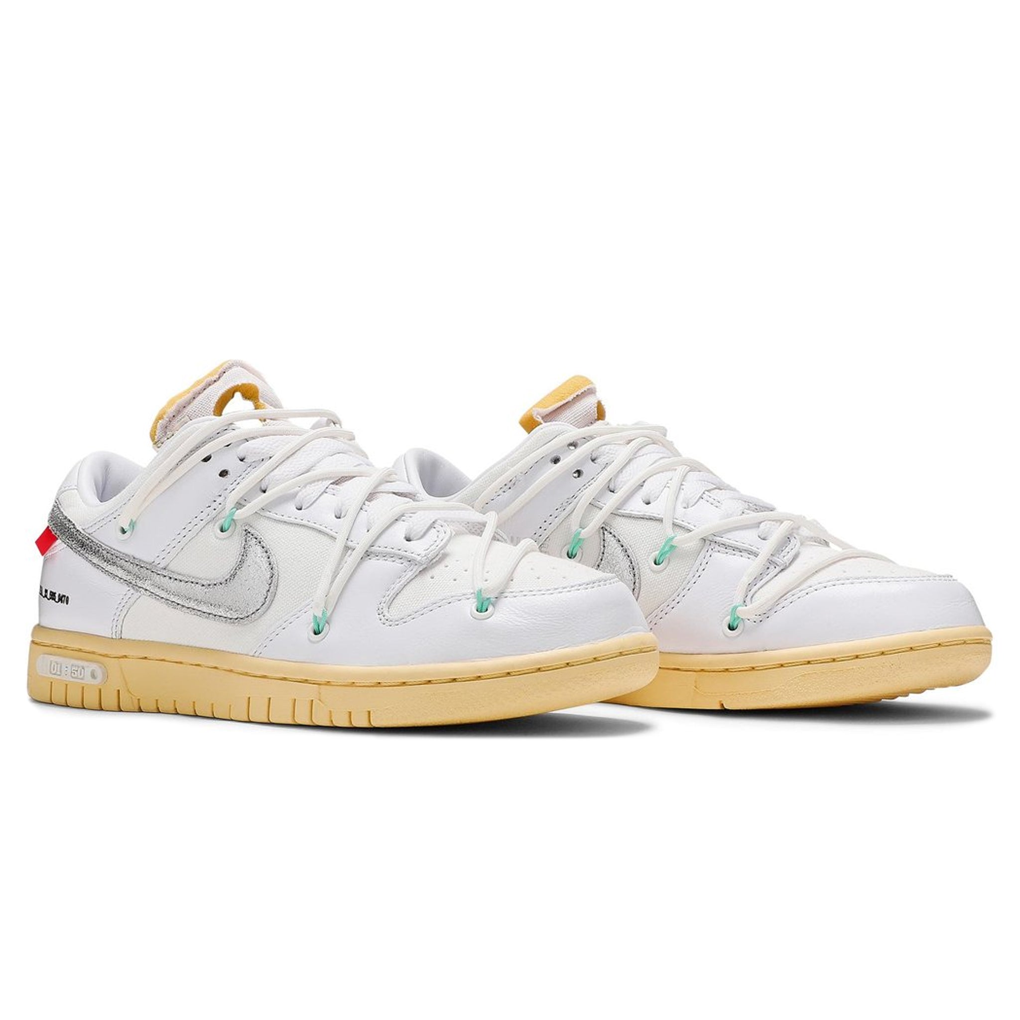 Front side view of Nike x Off White Dunk Low Lot 1 DM1602-127