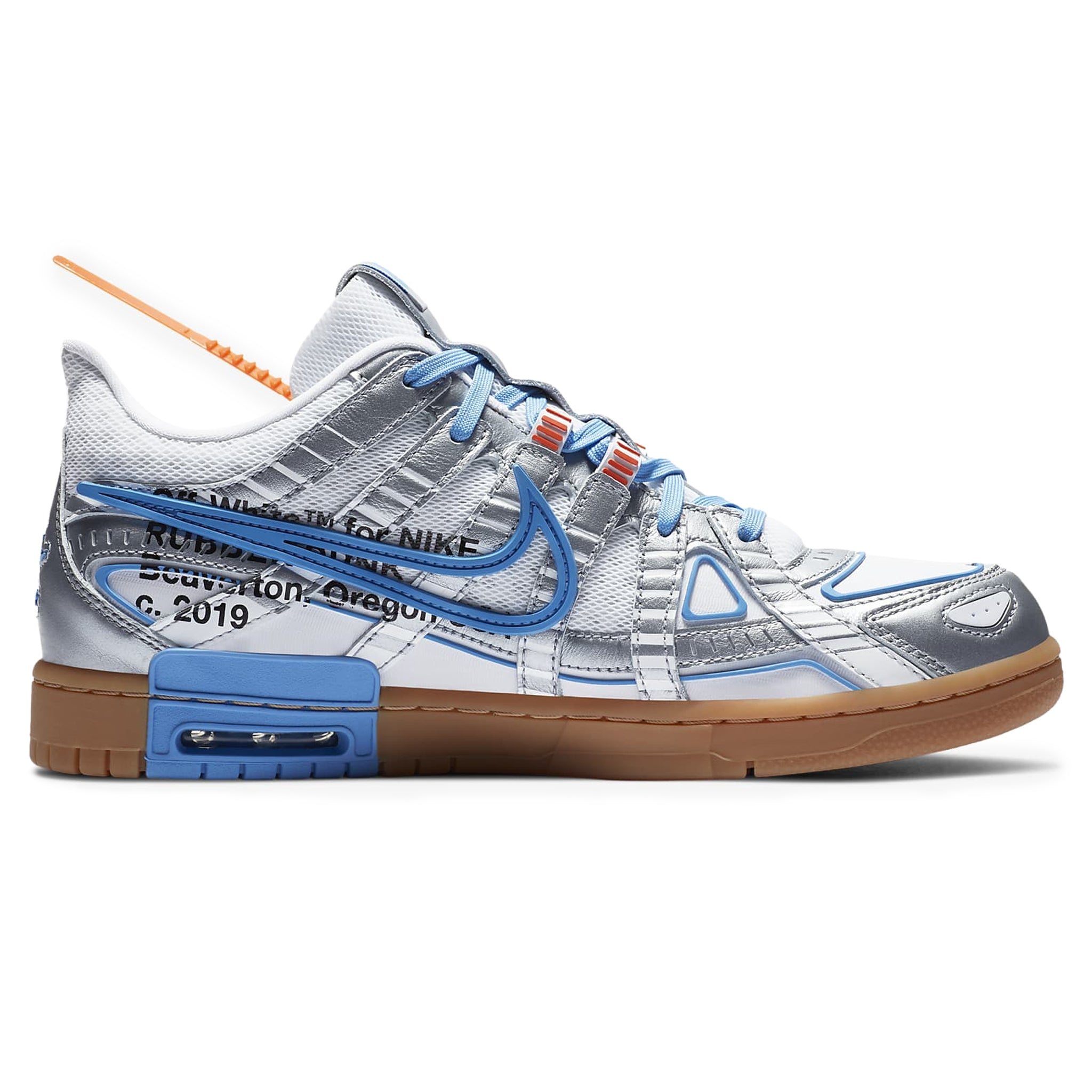 side view of Nike x Off White Rubber Dunk UNC