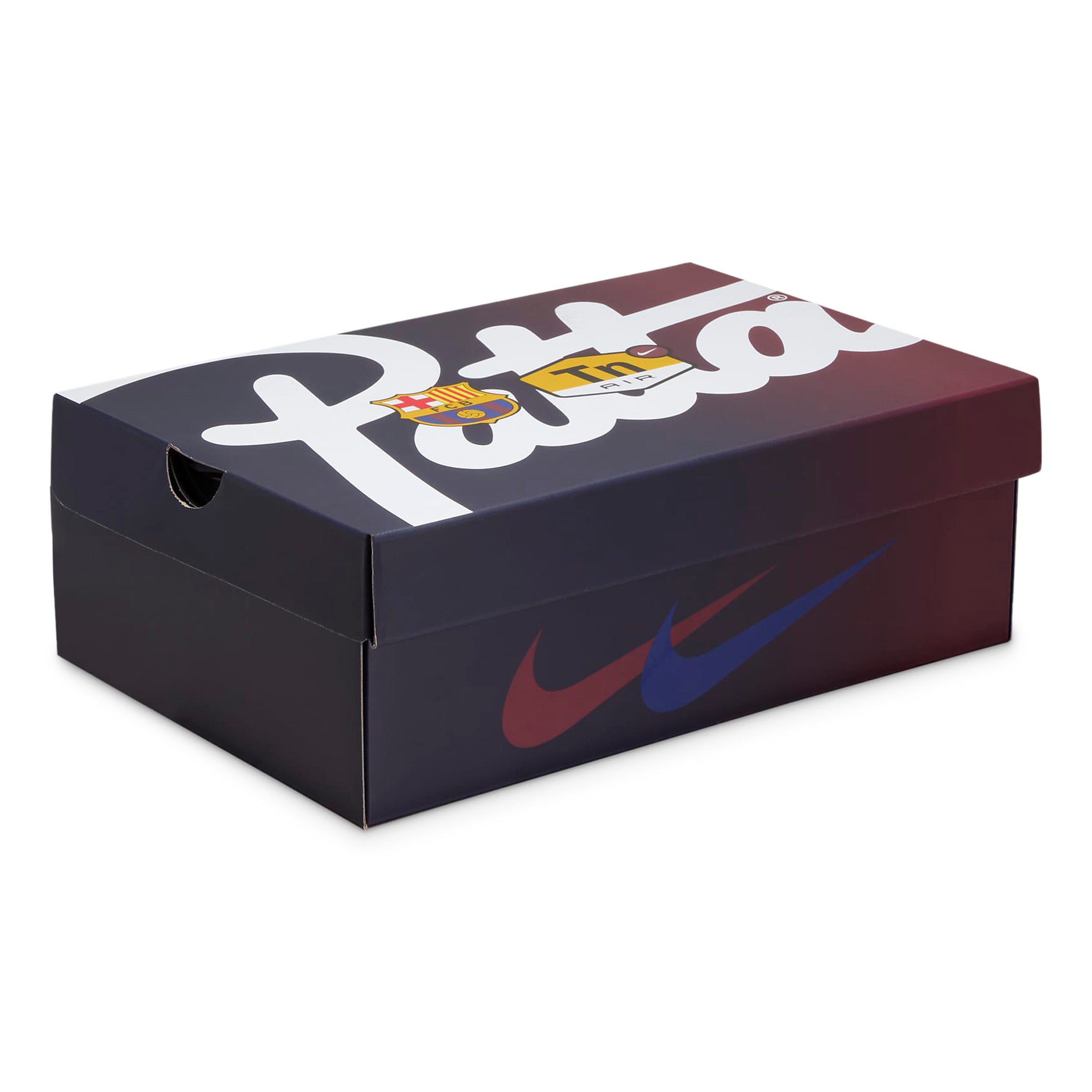 Box view of Nike x Patta x Barcelona FC Air Max Plus Culers Del Món FN8260-001