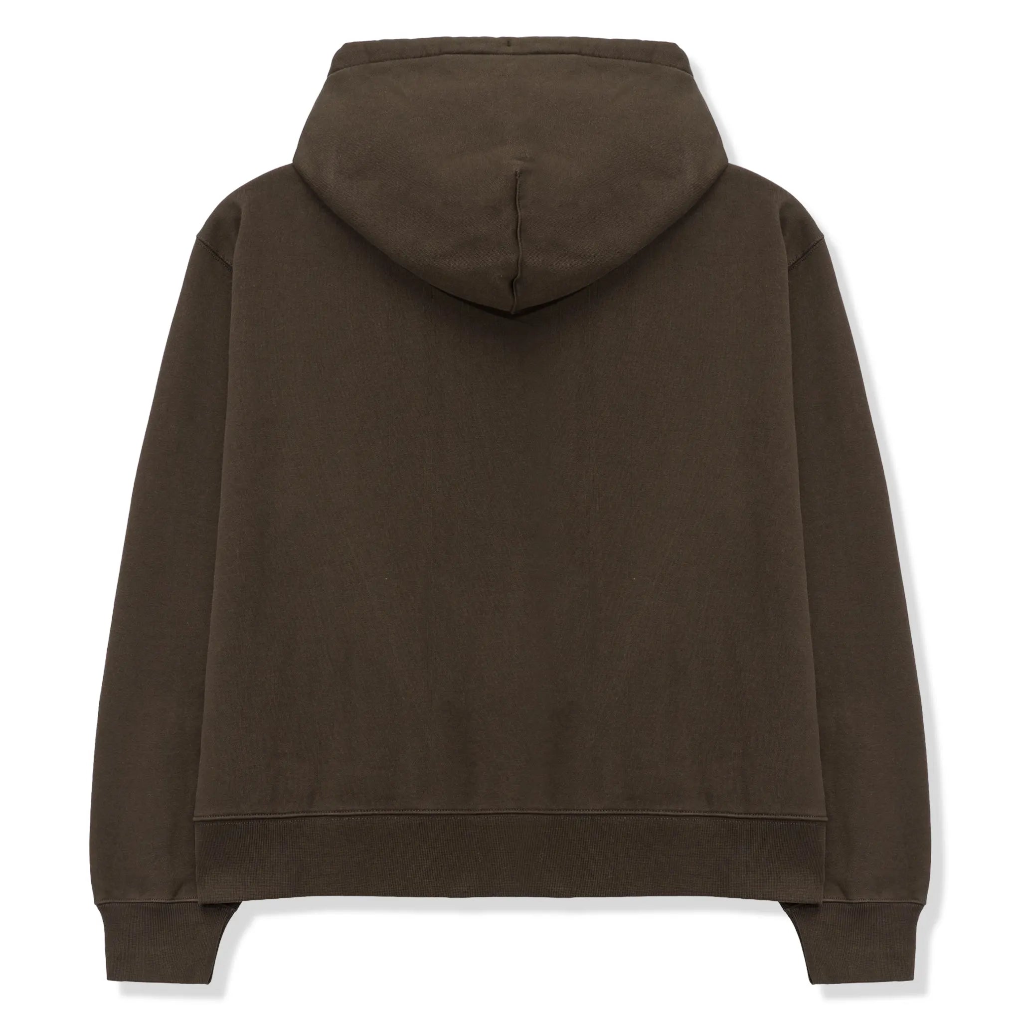 Back View of Nike x Stussy Fleece Stone Washed Dark Cinder Zip-Up Hoodie (FW25) FJ9176-261