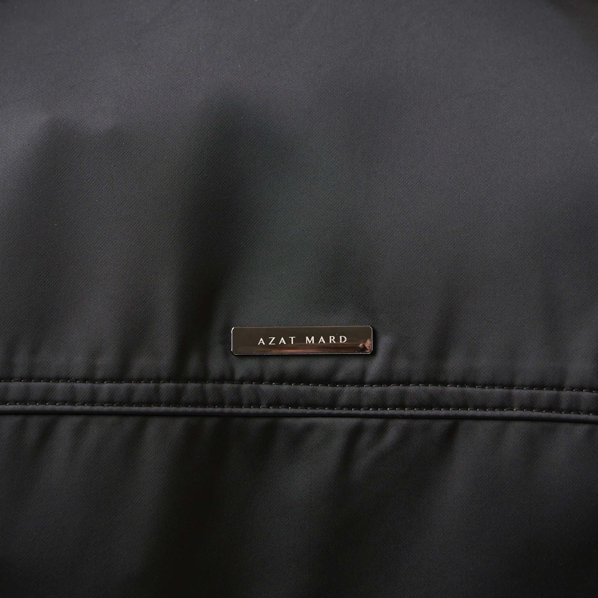 Plaque view of Azat Mard Nylon Les Gens Black Zipper Jacket