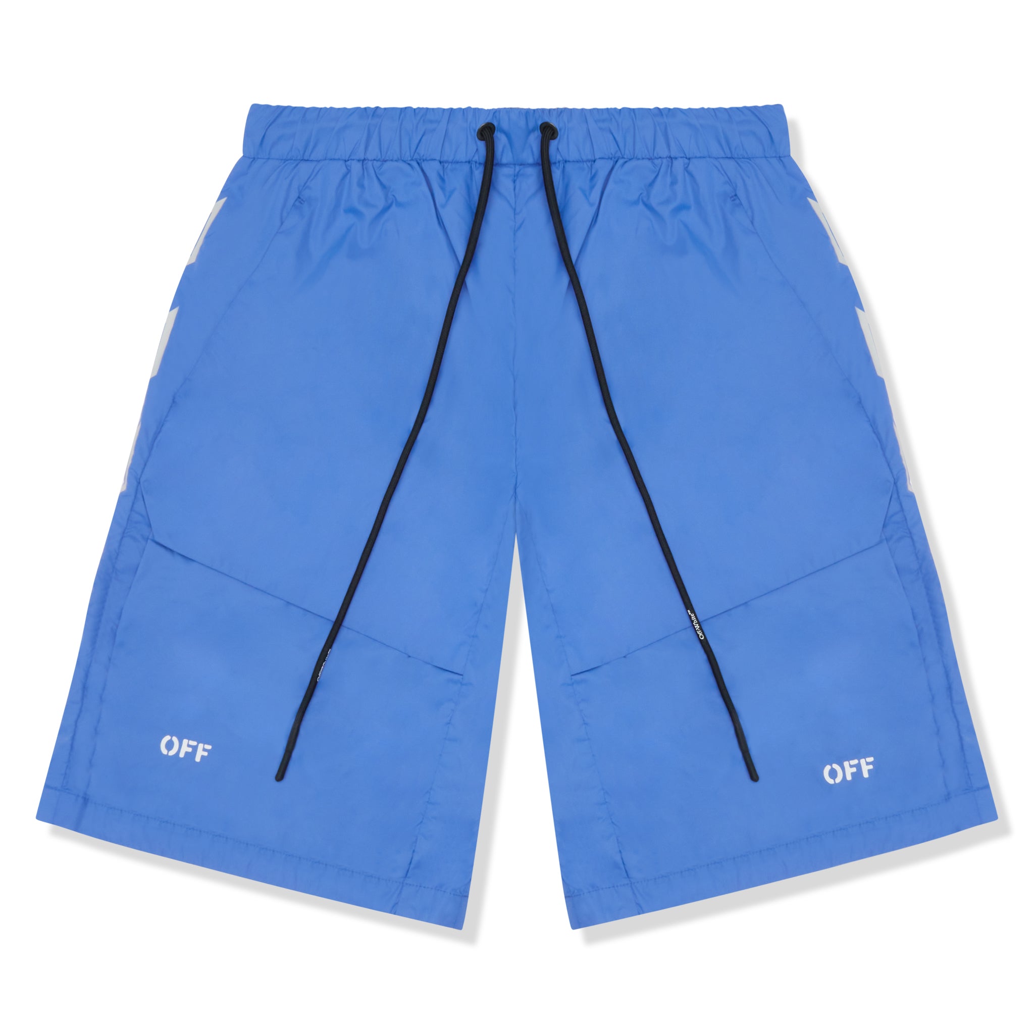front view of Off-White Athletic Cargo Shorts Blue OMVH021S22FAB0014501