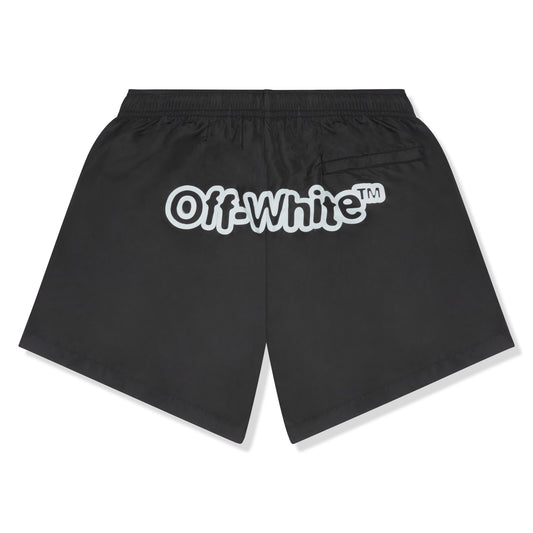 Off-White Blur Logo Print Black Swim Shorts