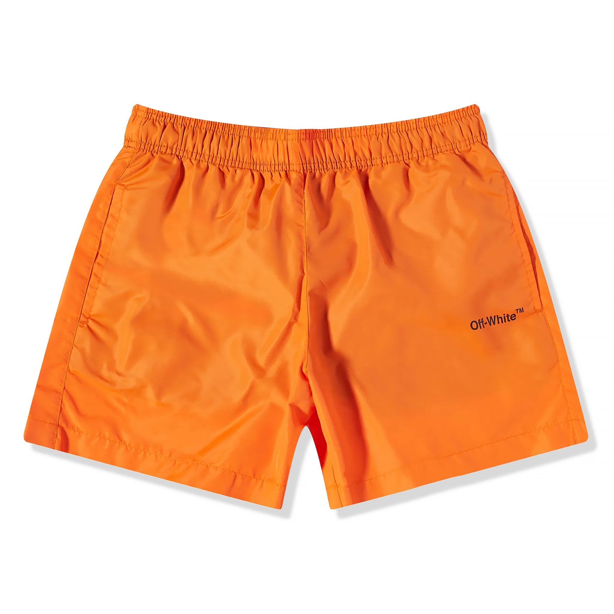 Front view of Off-White Diagonal Outline Orange Swim Shorts OMFA003S22FAB0012010