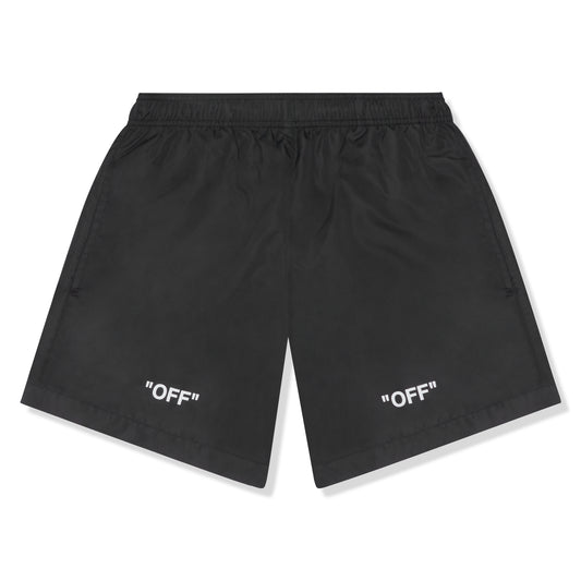 Off-White Logo Print Black Swim Shorts