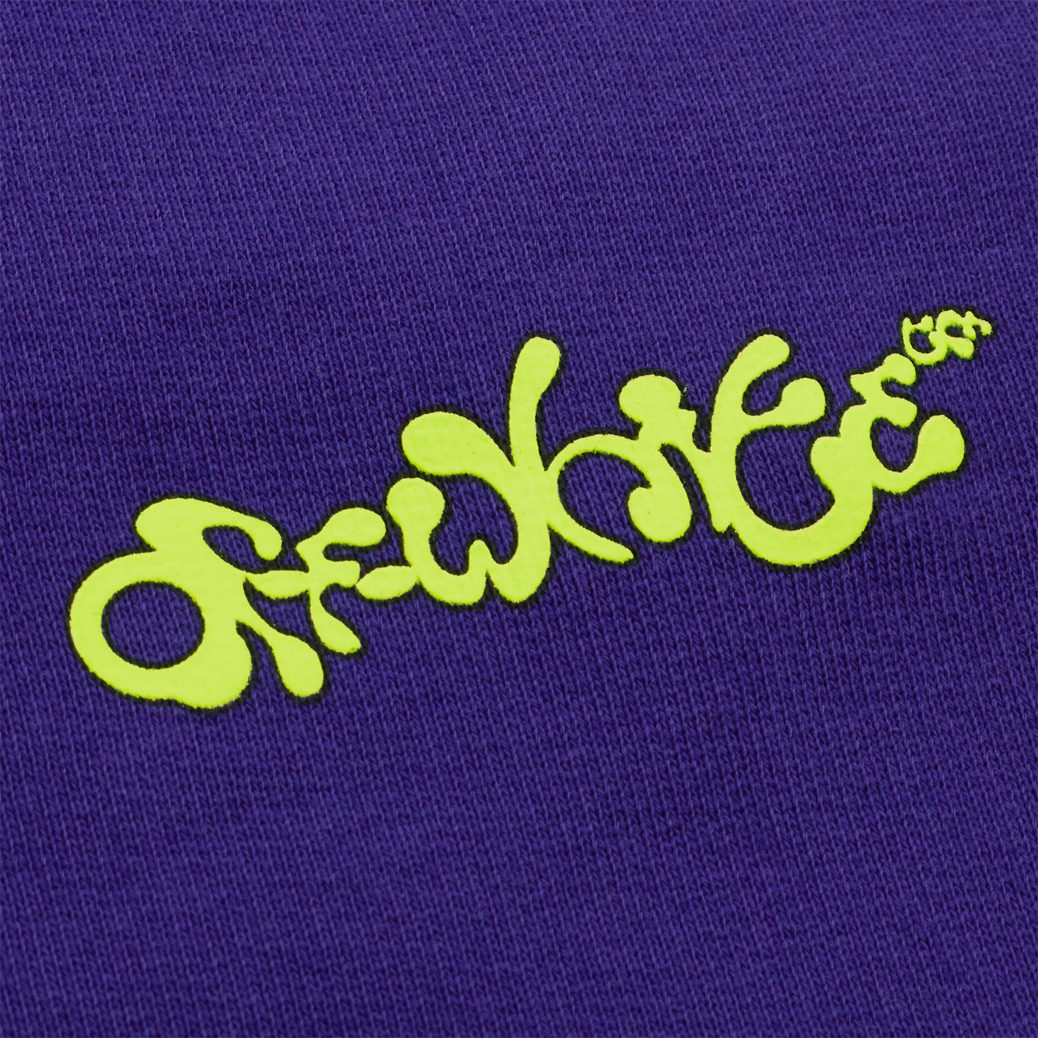 Logo of Off-White Opposite Arrows Skate Purple Sweat Shorts