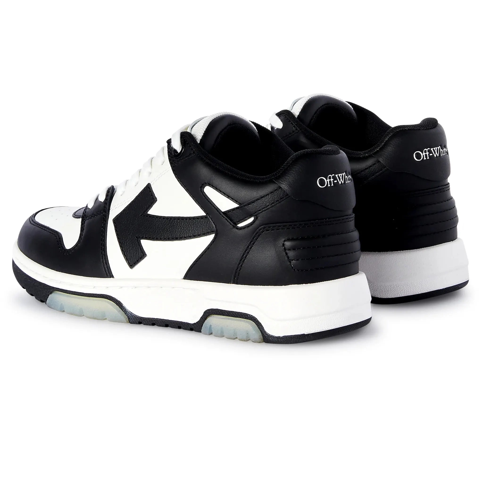 Back view of Off White Out Of Office Black White Trainers
