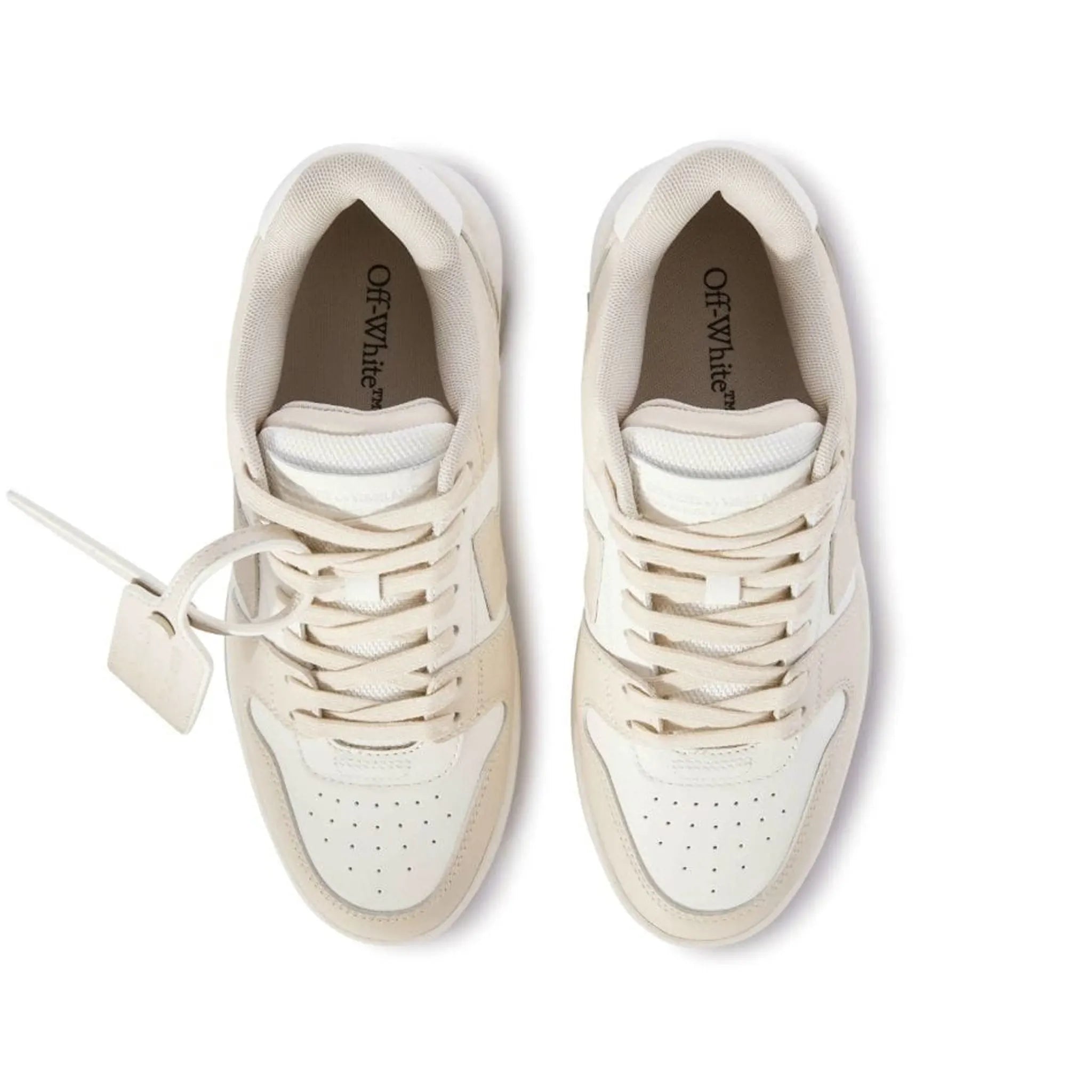 Top view of Off White Out Of Office White Beige Trainers (W)