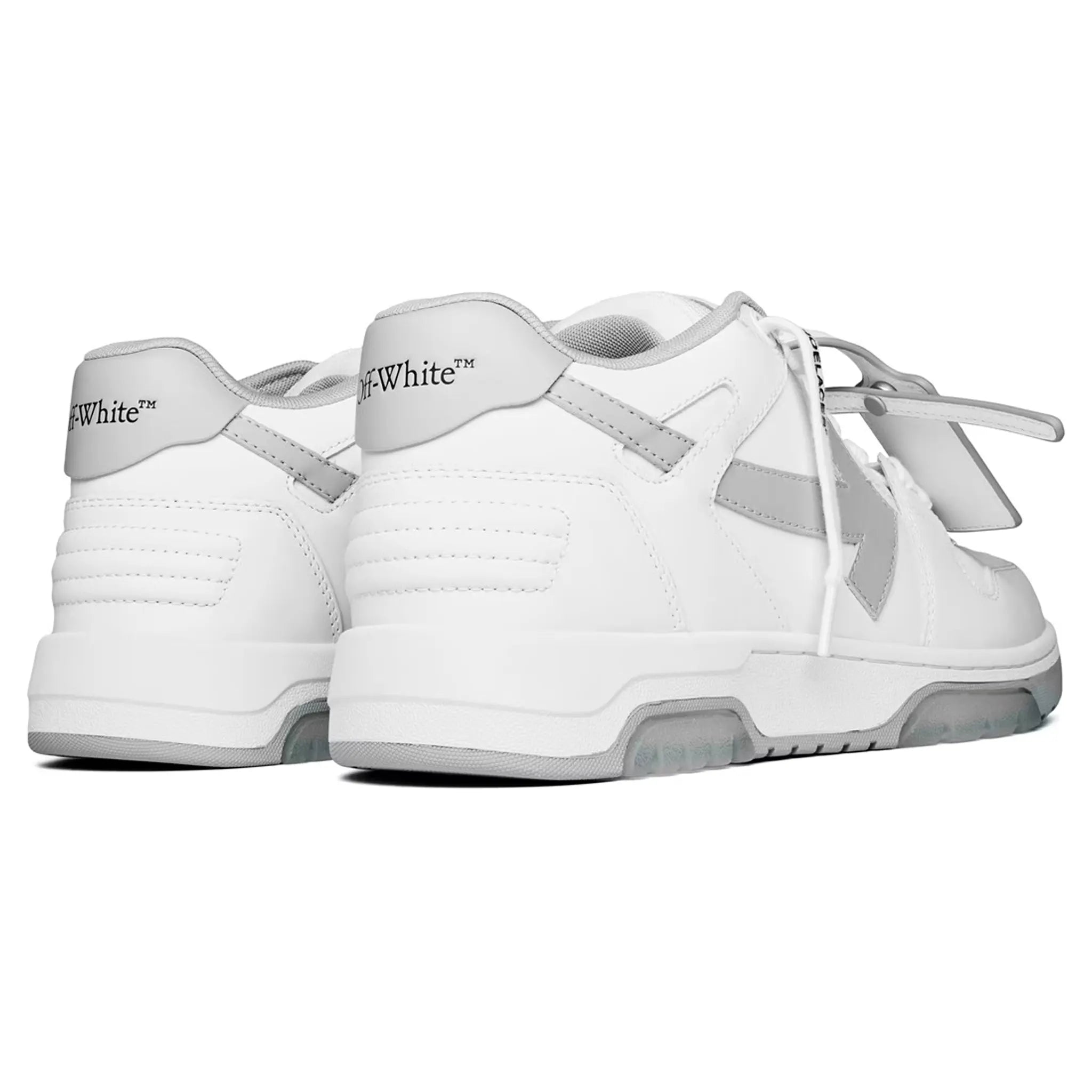 Back view of Off White Out Of Office White Grey Trainers