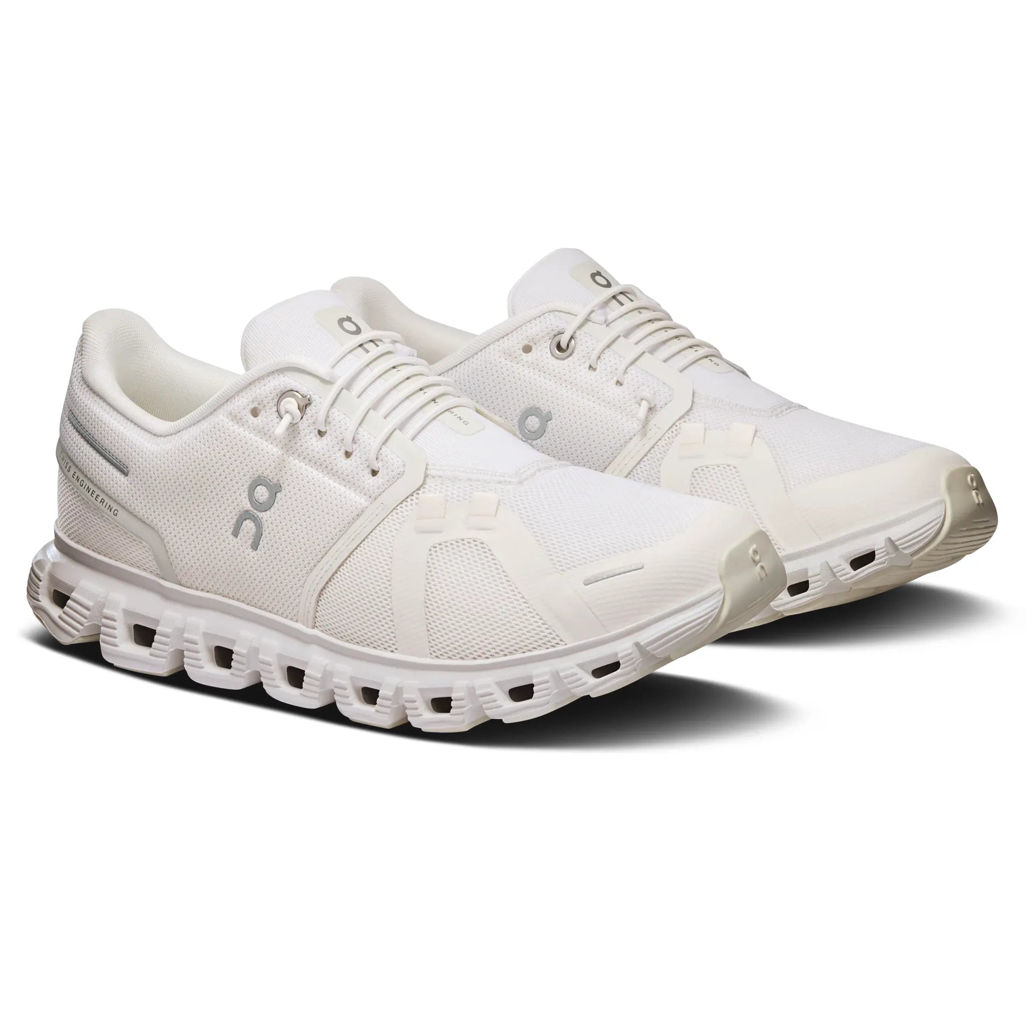 Front Side View of On Running Cloud 6 All White (W) 3WF10061200