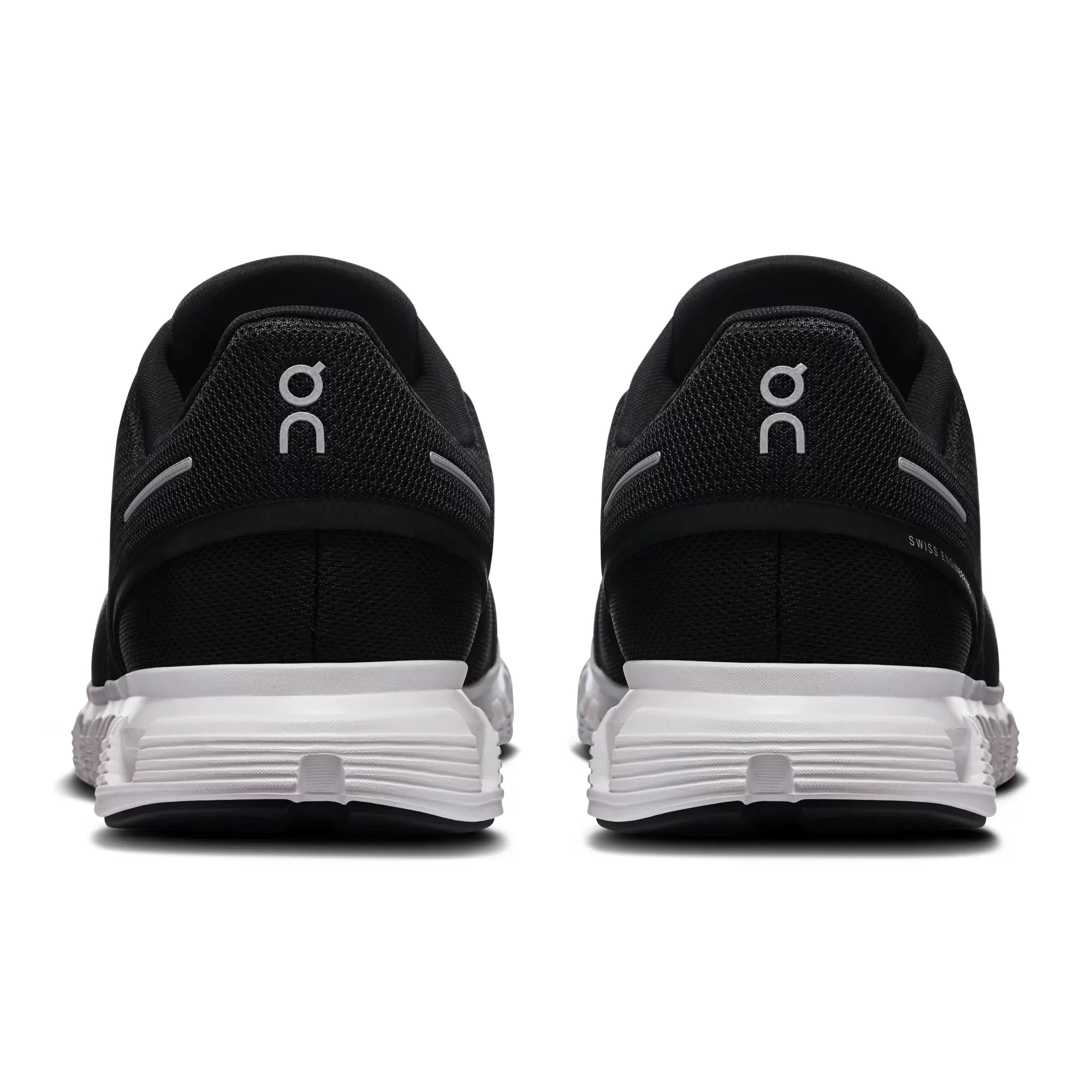 Back View of On Running Cloud 6 Black White Shoes 3MF10070299