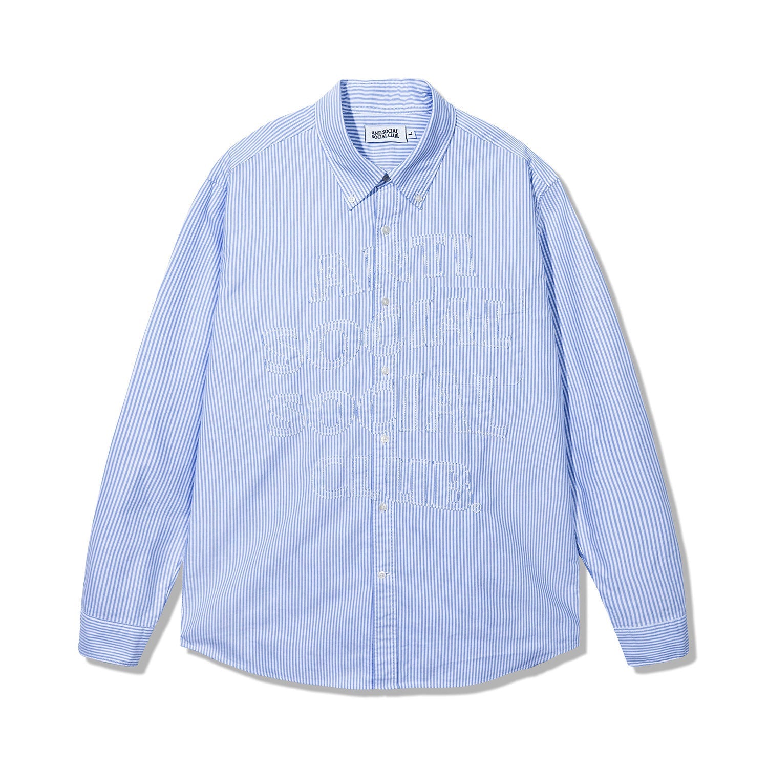 Anti Social Social Club Mind Games Oxford French Blue Stripe Shirts