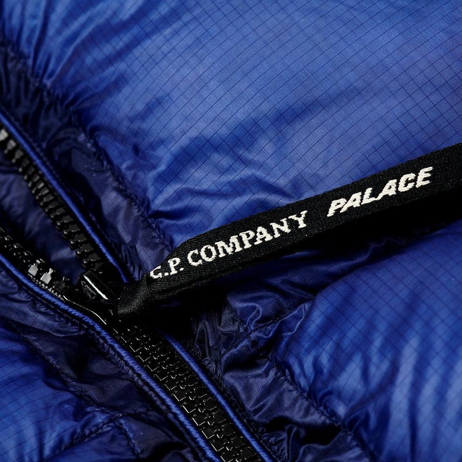 Zip view of Palace x C.P. Company Bright Cobalt Puffer Jacket OW003A006099A867