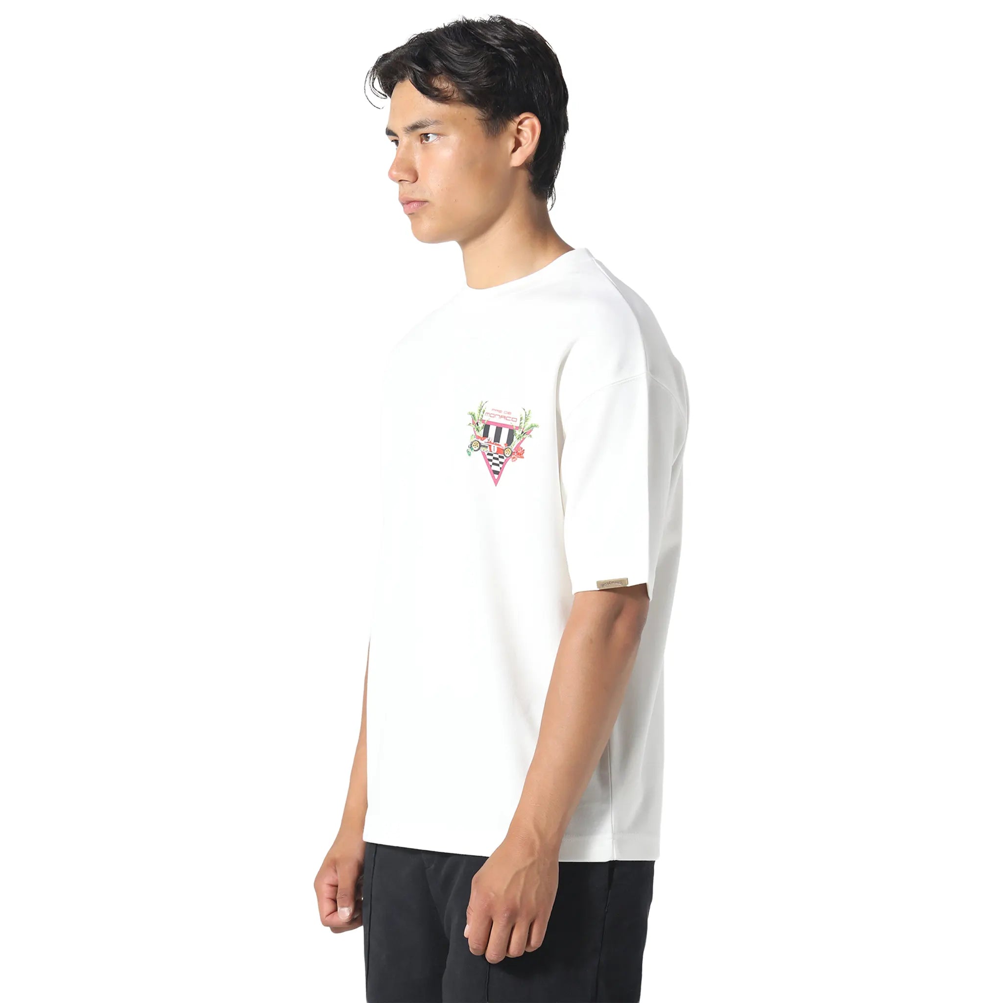 Front Side View of Pas De Monaco Formular Check Off White T-Shirt PKK22O00D-A11