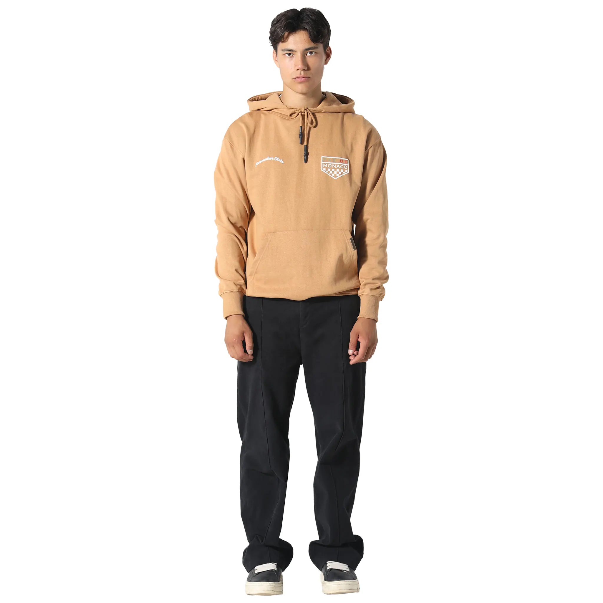 Front View of Pas De Monaco Formular Club Tan Hoodie PKK22S008-O11