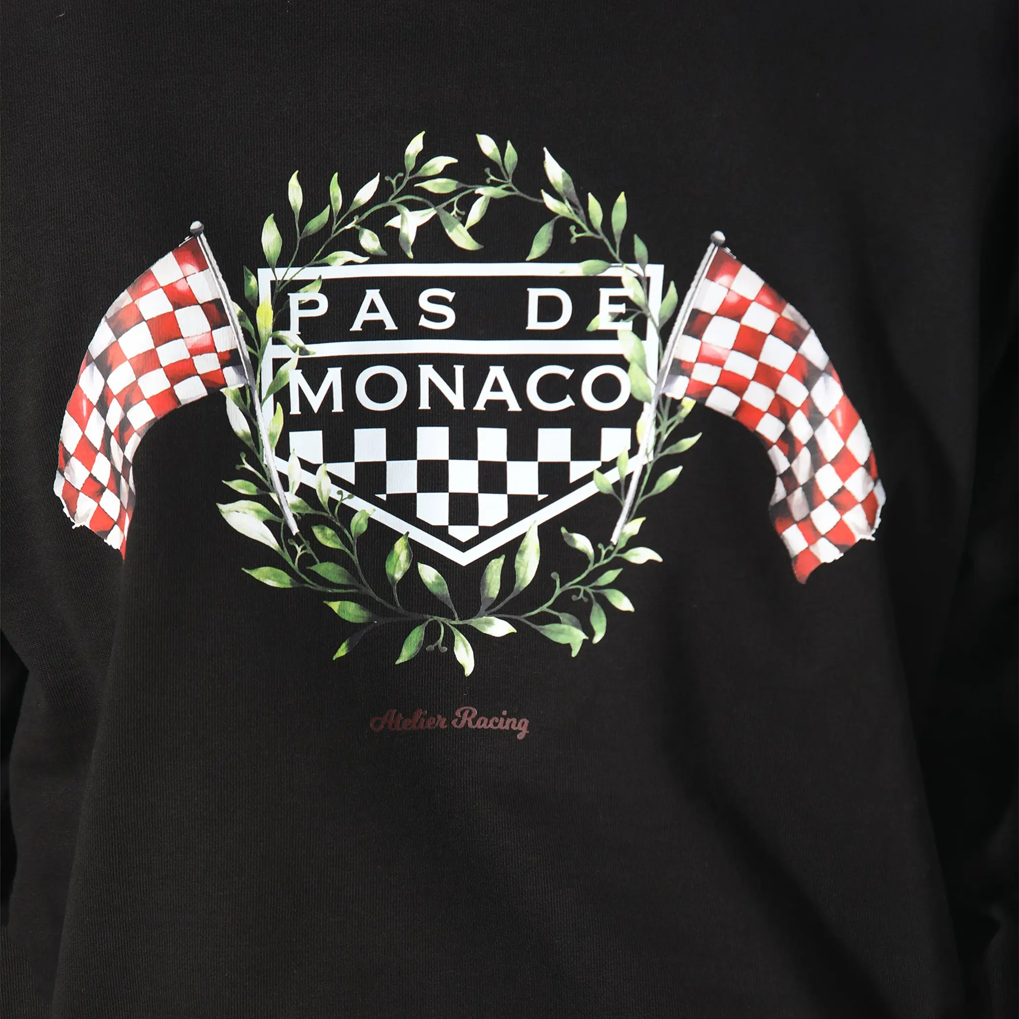 Detailed Back View of Pas De Monaco La Race Black Hoodie PKK22S003-Q11