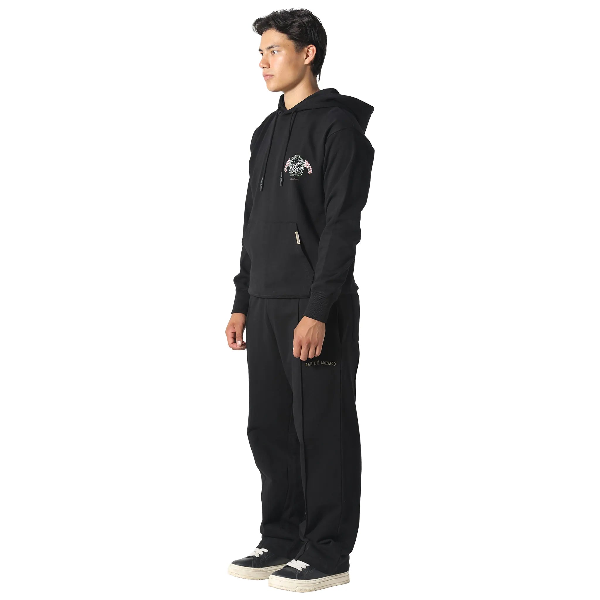 Front Side View of Pas De Monaco La Race Black Hoodie PKK22S003-Q11