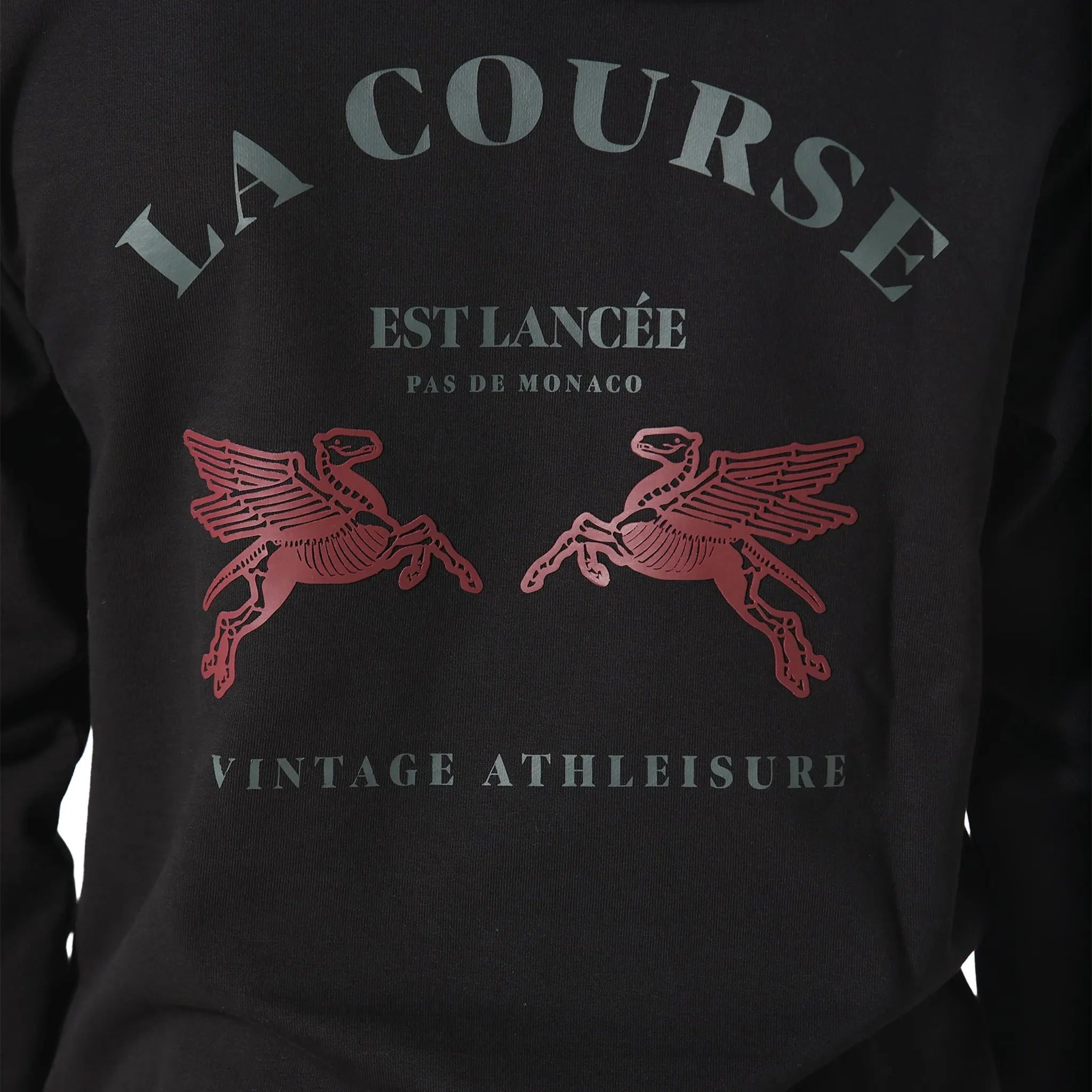 Detailed BackView of Pas De Monaco Le Course Black Hoodie PKK22S004-Q11