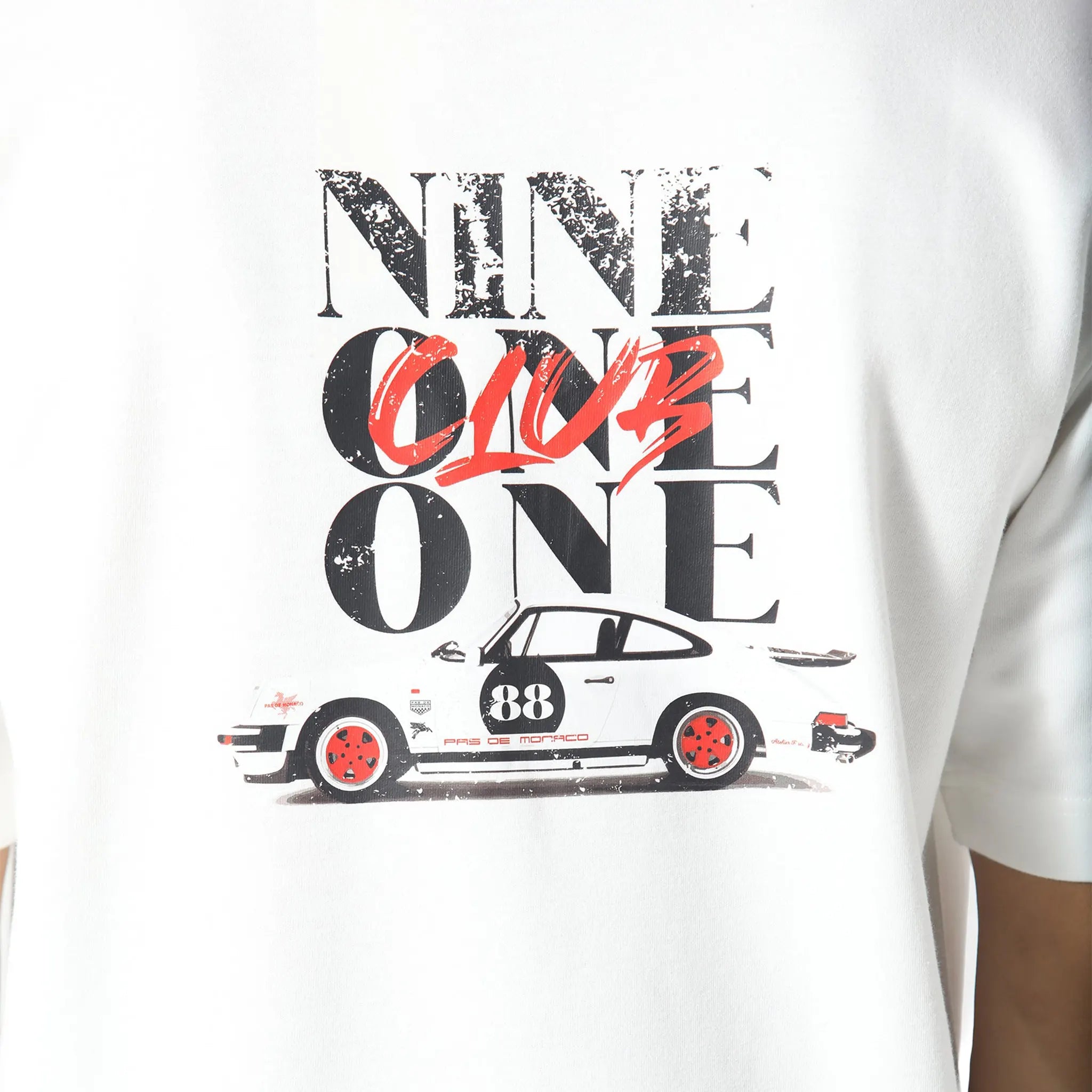 Detailed View of Pas De Monaco Nine One One Off White T-Shirt 5060615205479