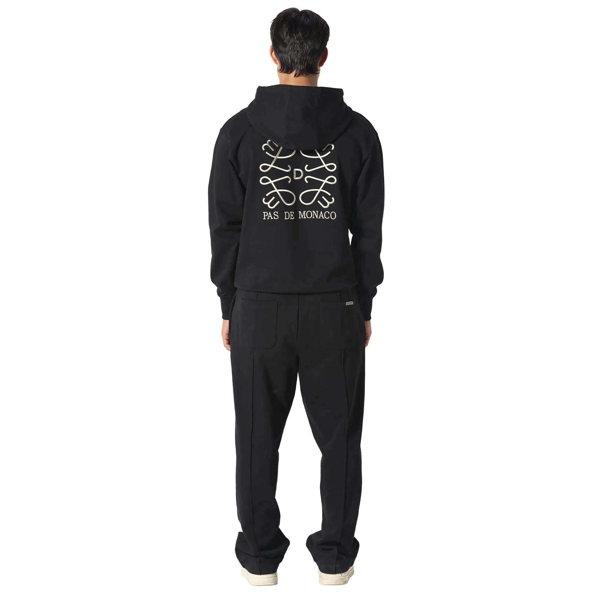 Back View of Pas De Monaco Prestige Black Hoodie 5060615213740