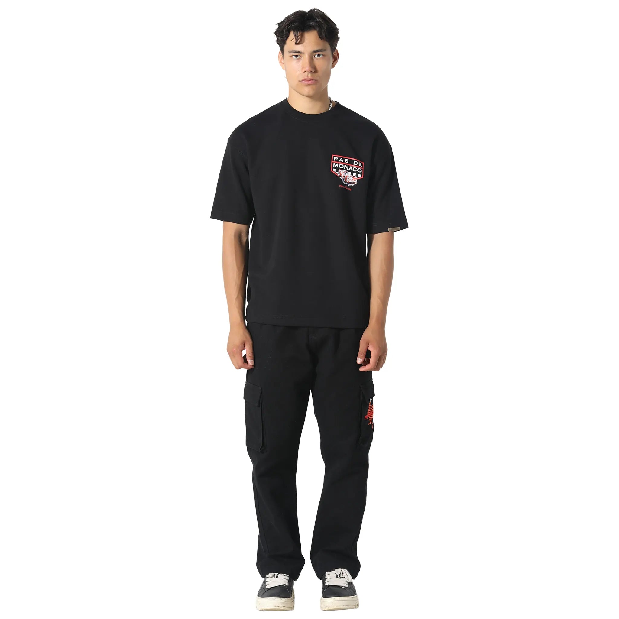 Front View of Pas De Monaco Victory Black T-Shirt 5060615212880