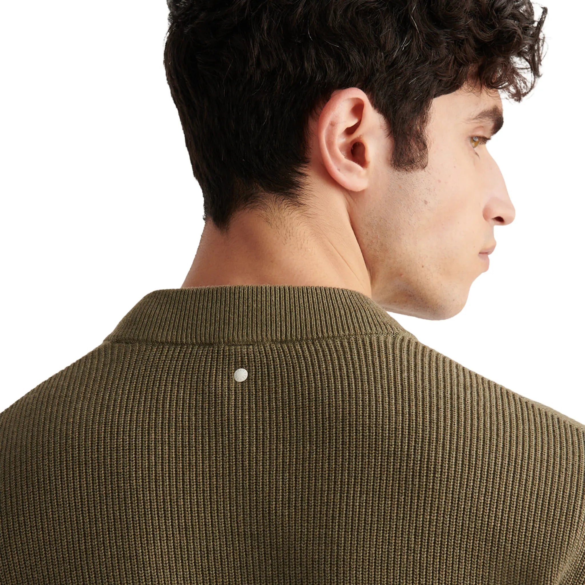 Detailed View of Peckham Rye Milano Knit Bomber Tea Leaf Cardigan