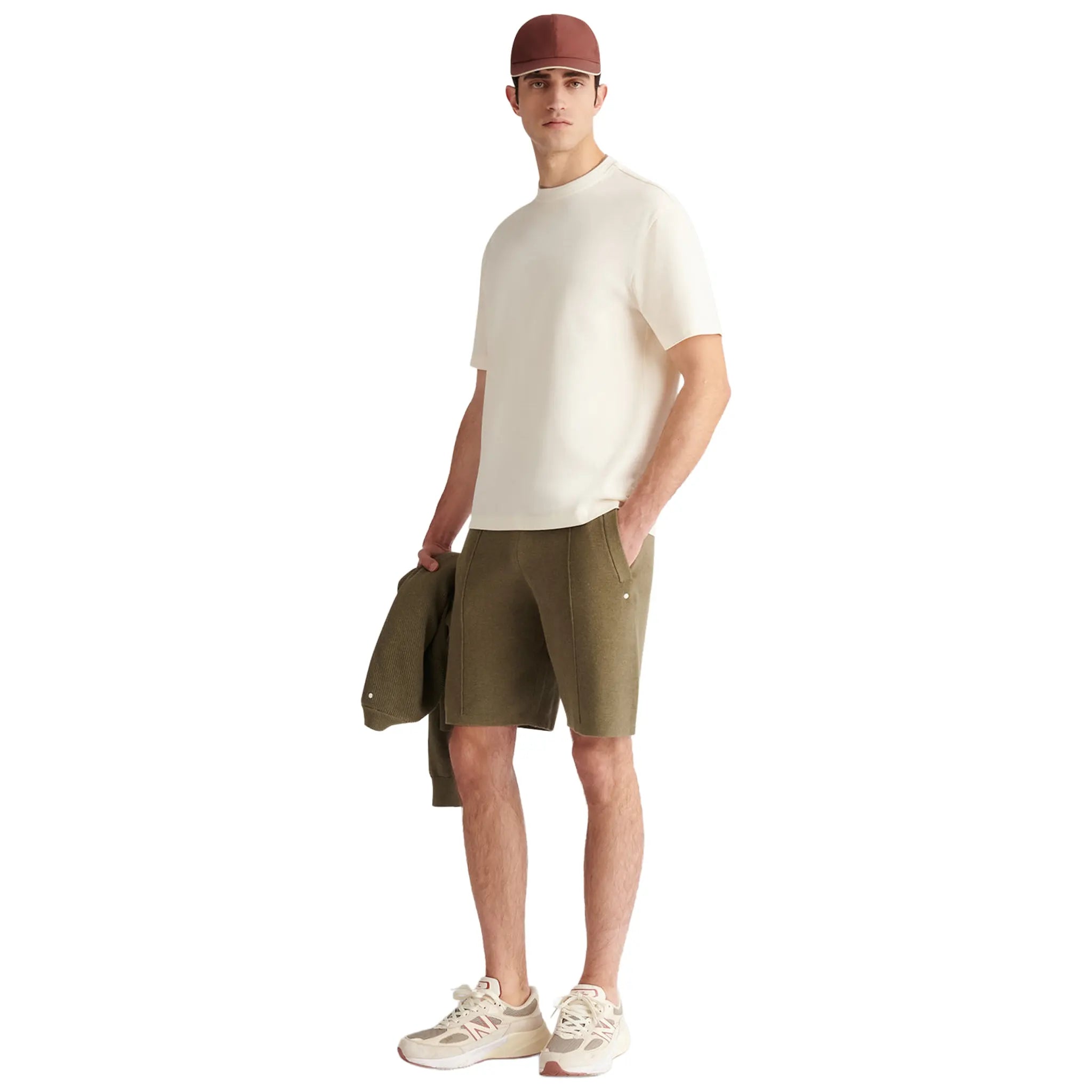 Front Side View of Peckham Rye Milano Knit Tea Leaf Shorts