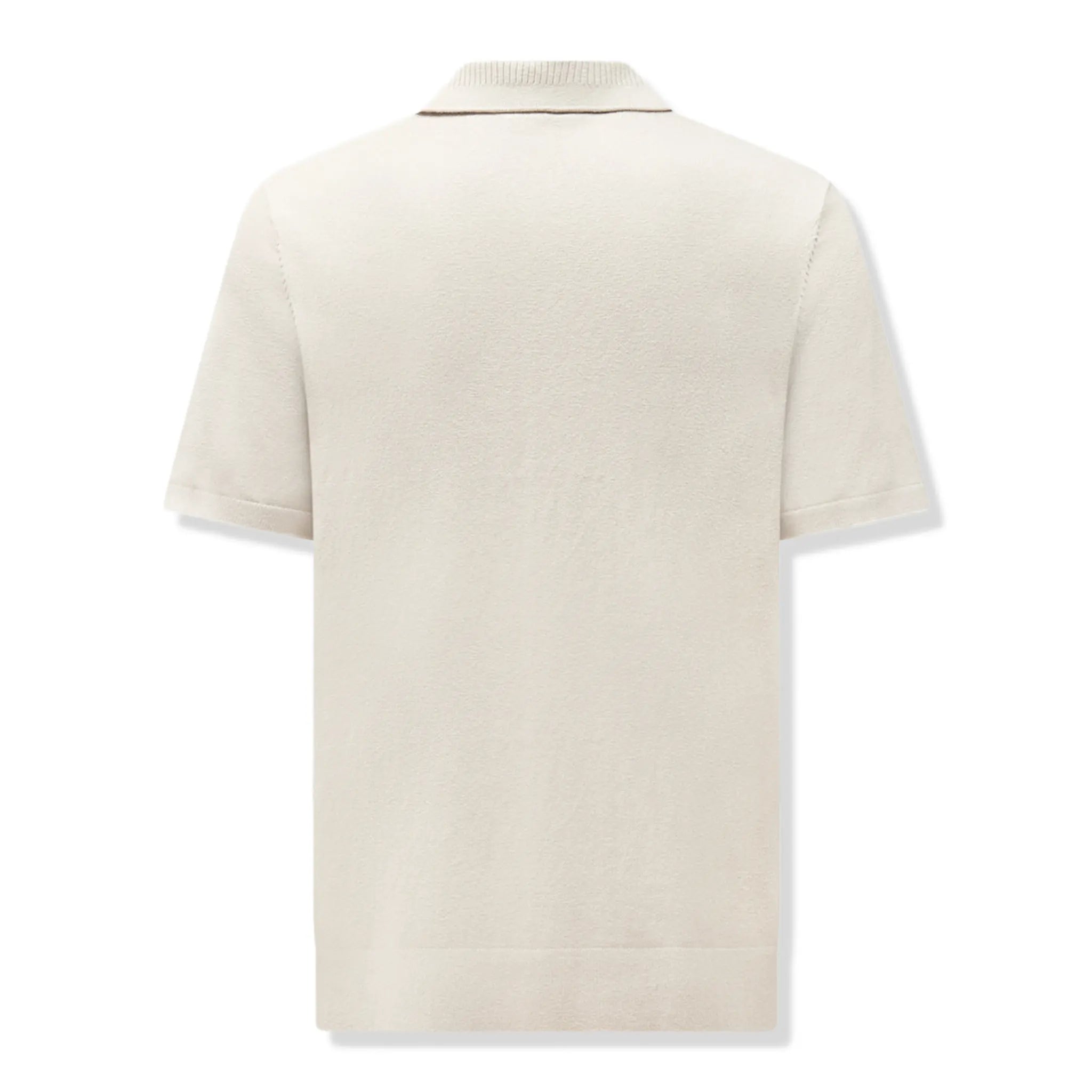 Back View of Peckham Rye Ocean Textured Knit Peyote Polo Shirt
