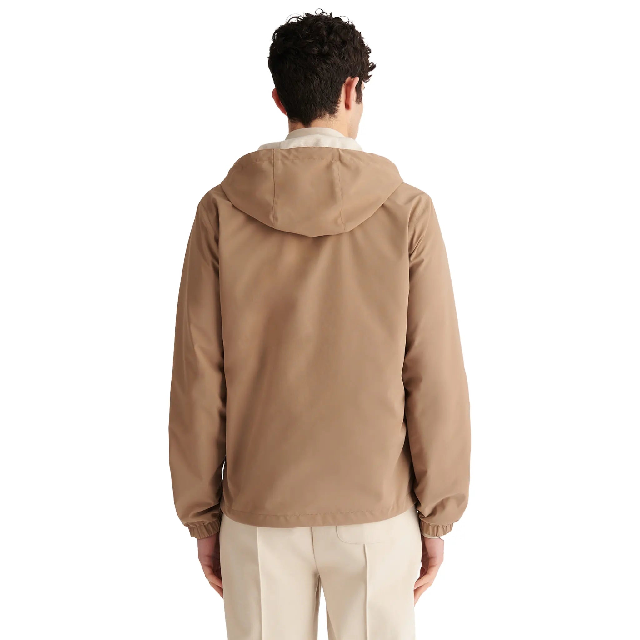 Back View of Peckham Rye Sloane Reversible Caribou Hooded Jacket